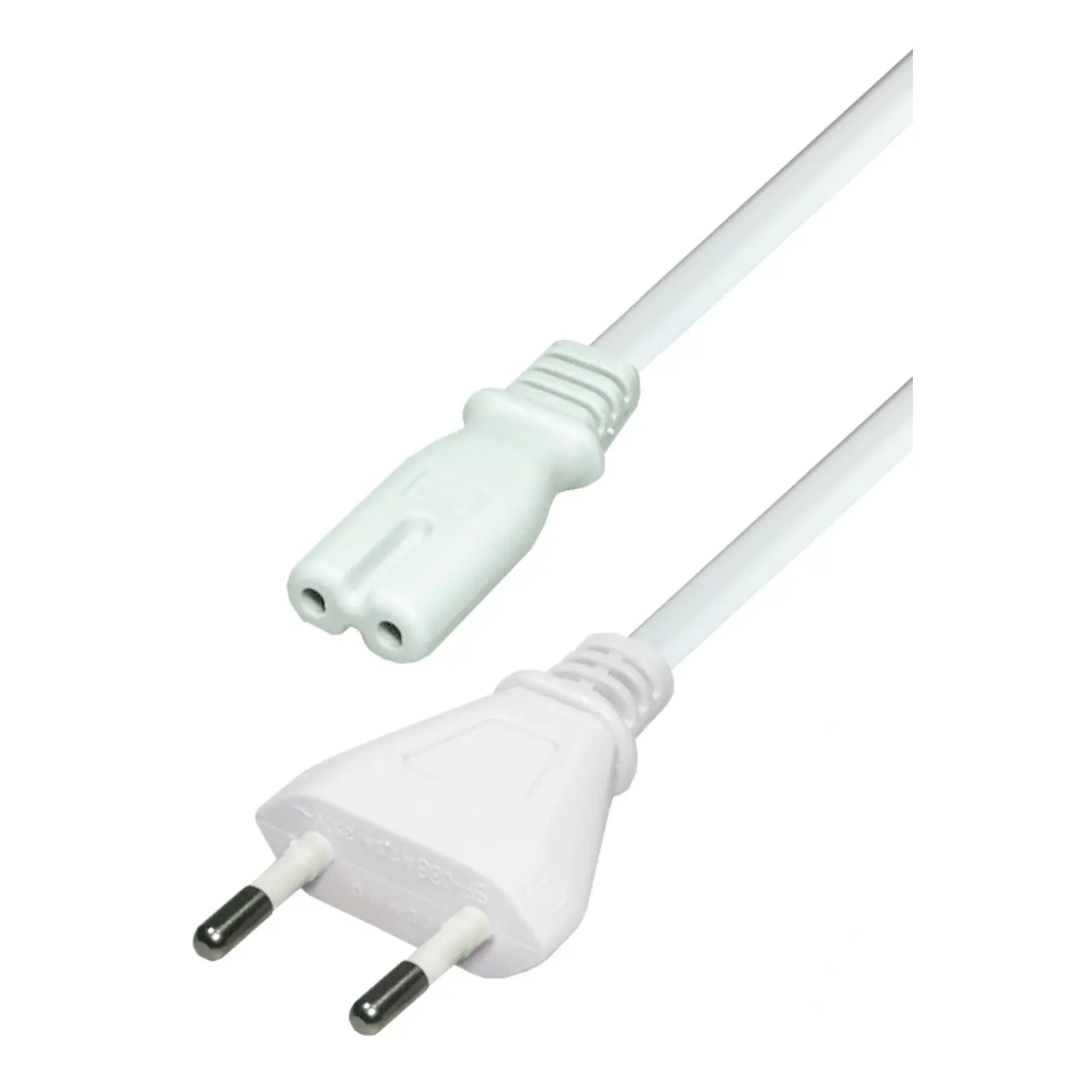 immagine cavo di alimentazione euro plug 2 solchi kema C7 videoregistratore bianco 1,5 mt