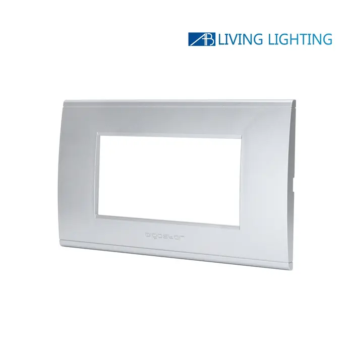 immagine del prodotto placca di plastica compatibile bticino livinglight international grigio chiaro 4 fori