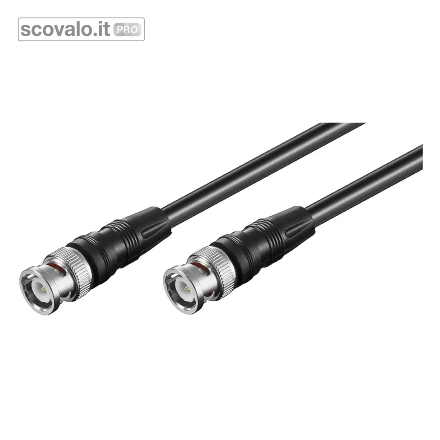 immagine del prodotto Cavo Coassiale RG59 BNC 75 Ohm Doppia Schermatura Video 1mt Nero Spina BNC
