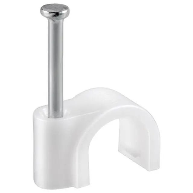 immagine del prodotto 100 x chiodini fissacavo confezione box CE bianco 5 mm wnt 17077
