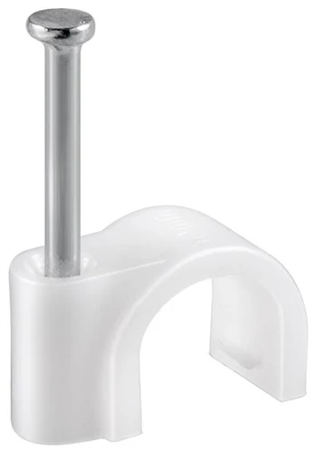 immagine del prodotto 100 x chiodini fissacavo confezione box CE bianco 8 mm wnt 17080
