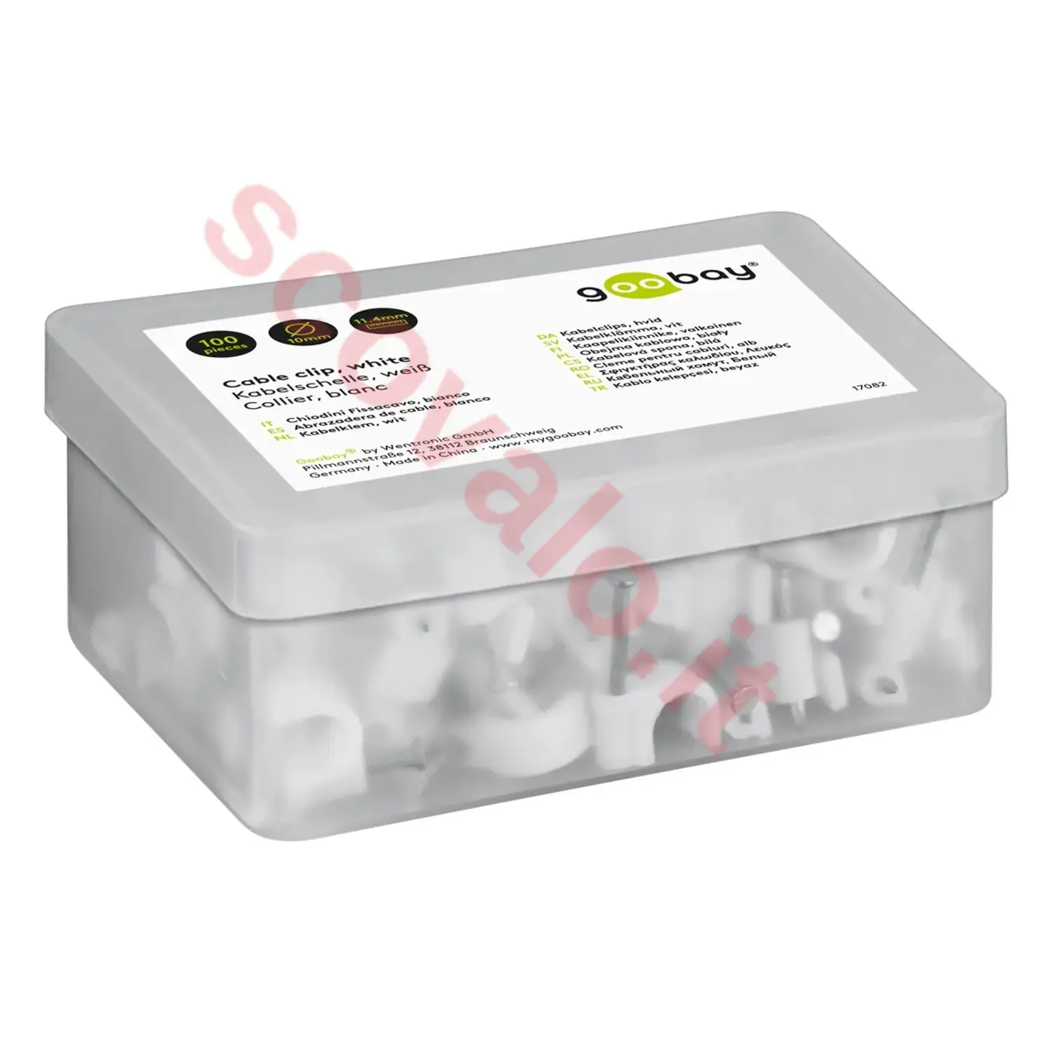 immagine chiodini fissacavo box plastica fermacavo chiodino muro bianco 10 mm 100 pezzi