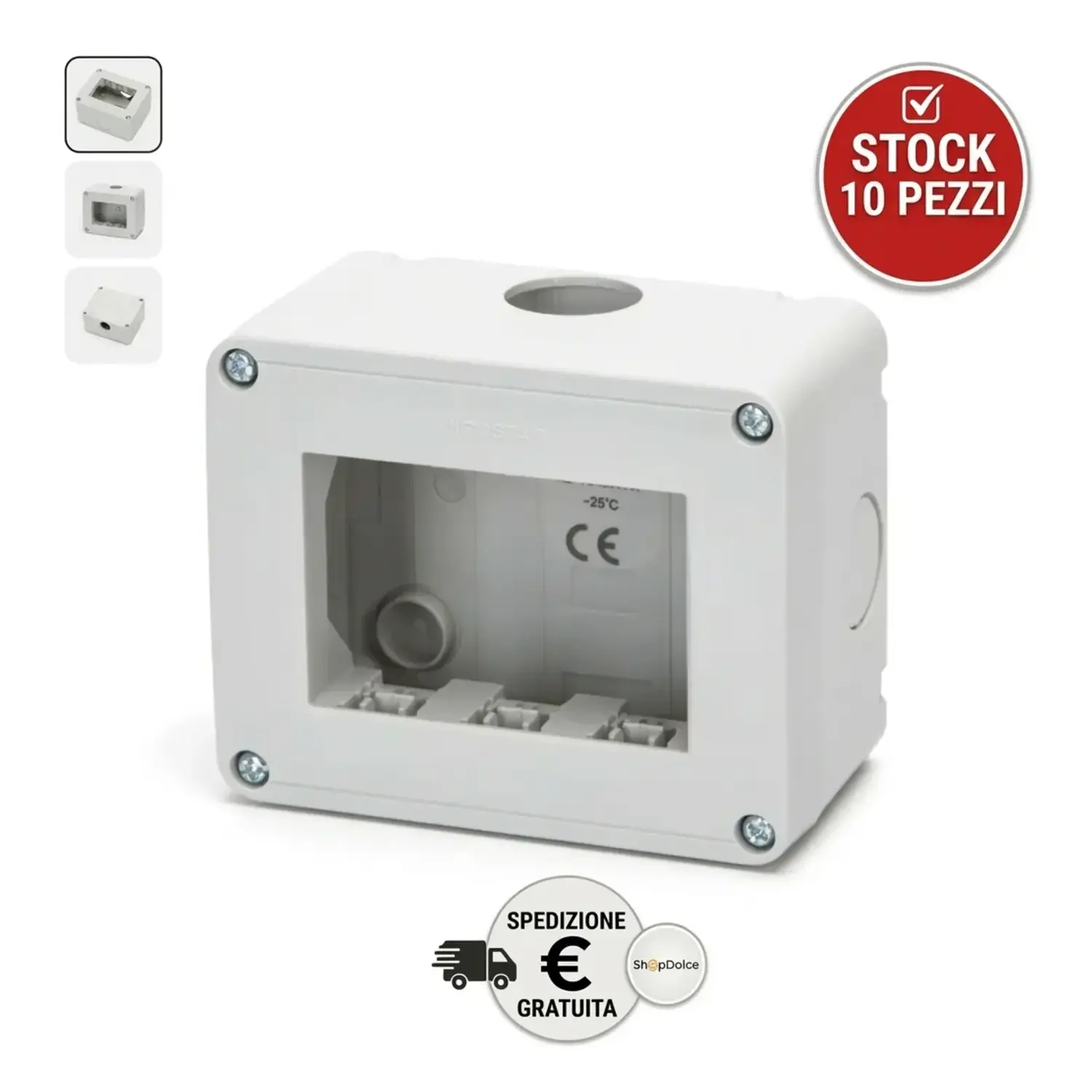 immagine del prodotto 10x Cassetta Parete Esterna 3 Posti Compatibile Vimar Plana Scatola Portafrutti