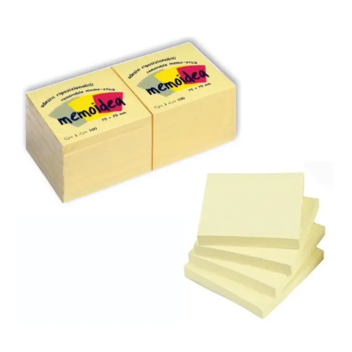 immagine del prodotto foglietti post-it memoidea 75x75 mm giallo pastello