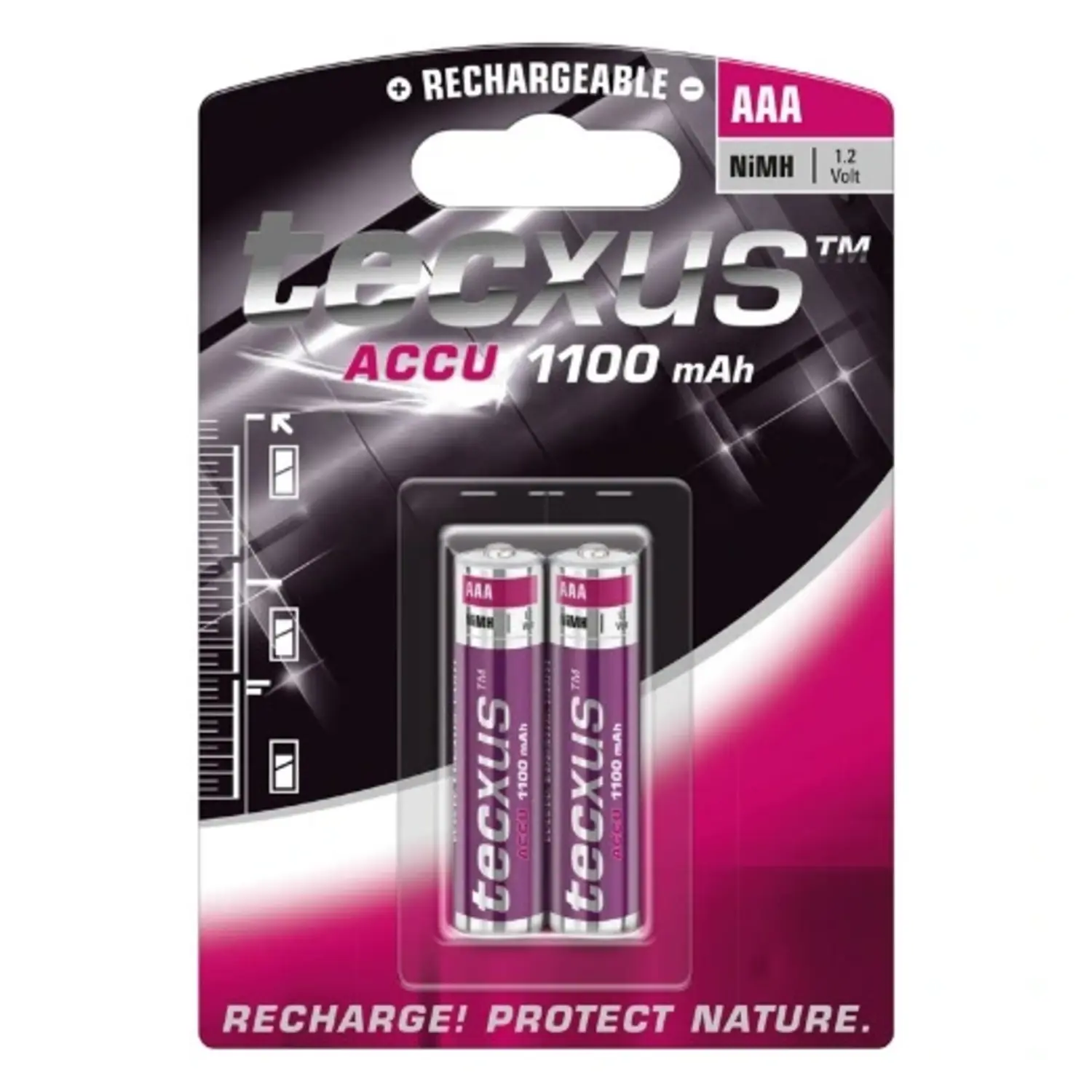 immagine batteria ministilo AAA ricaricabile 1.2volt 1100mah ni-mh batterie 2 pezzi