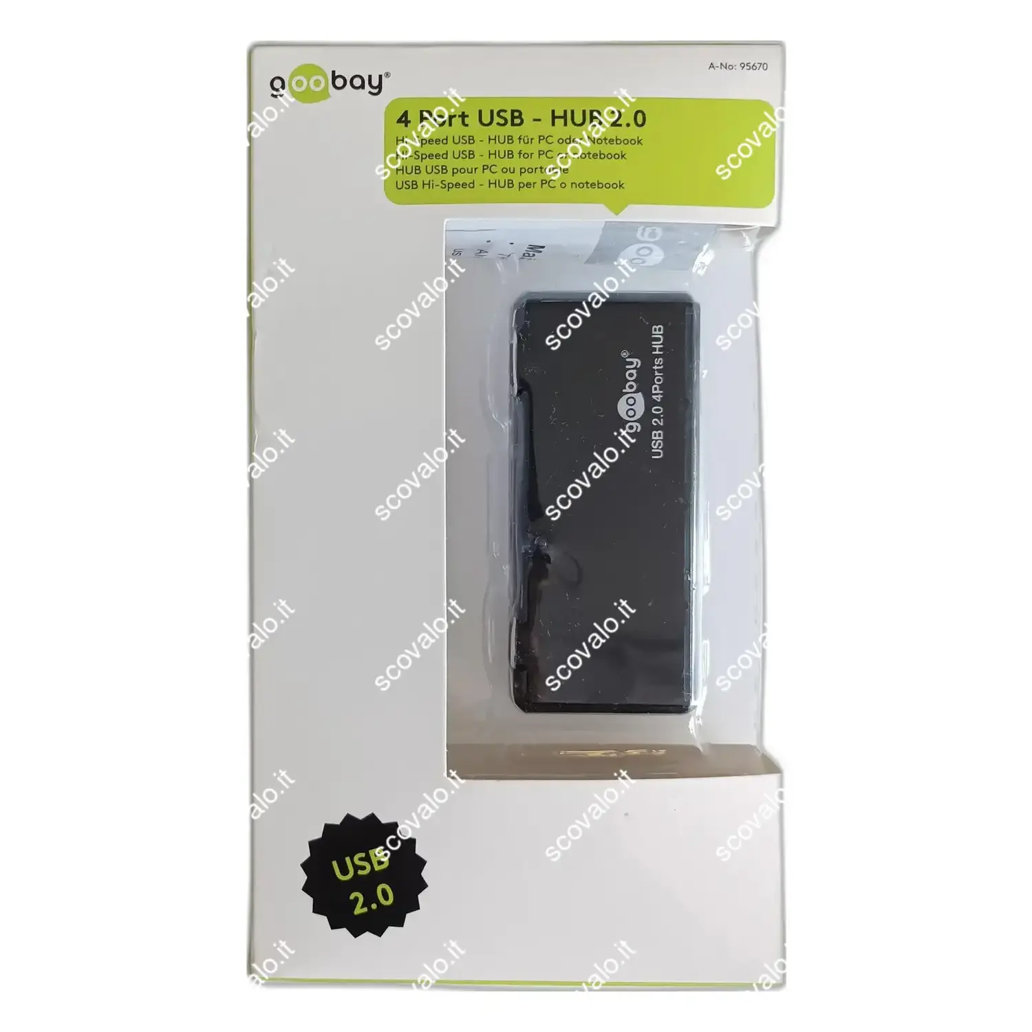 immagine 4 porte hub usb 2.0 hi-speed 4 ingressi ad alta velocità nero