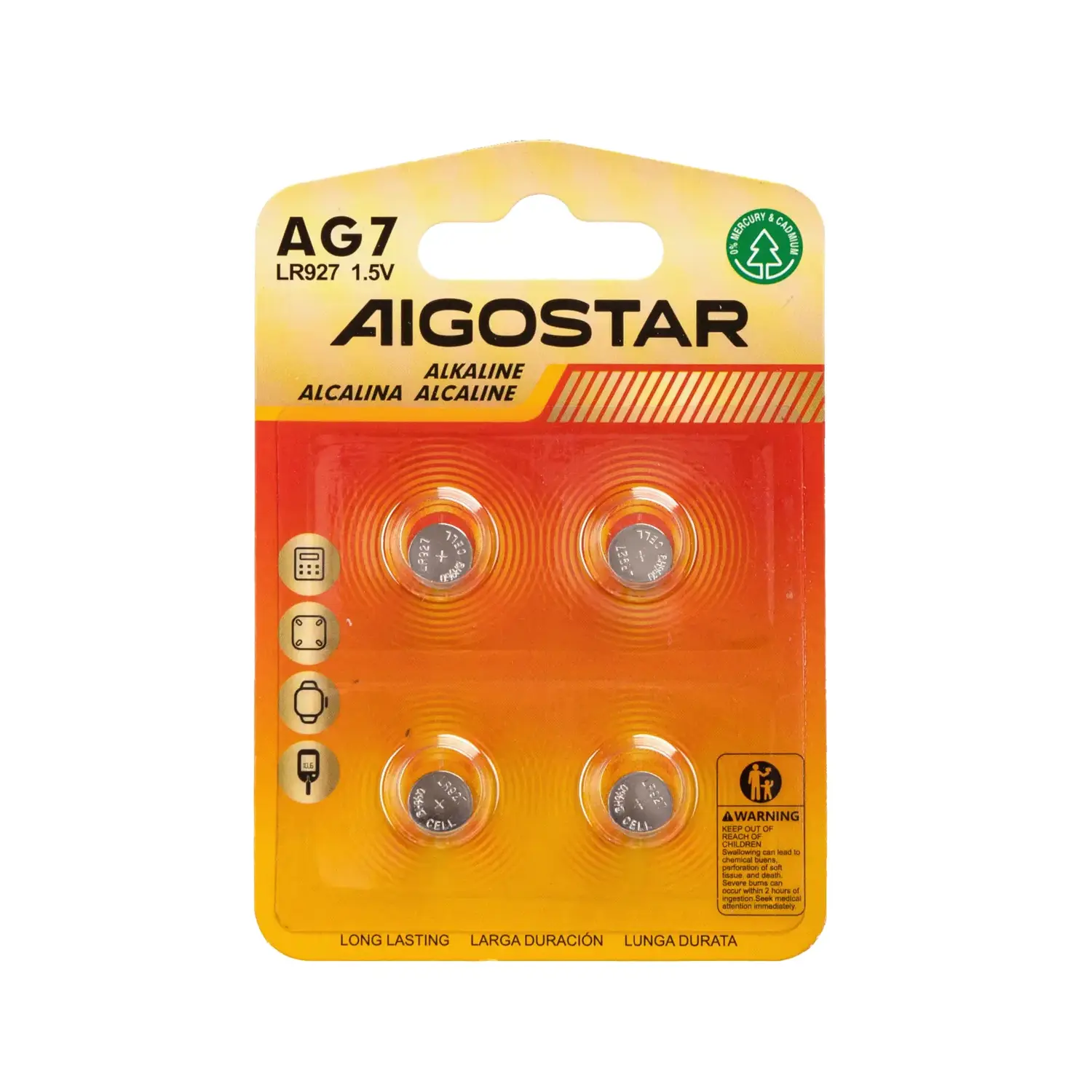 immagine del prodotto 4 x pila batteria a bottone orologio AG7 LR927 399 v395 1,55v