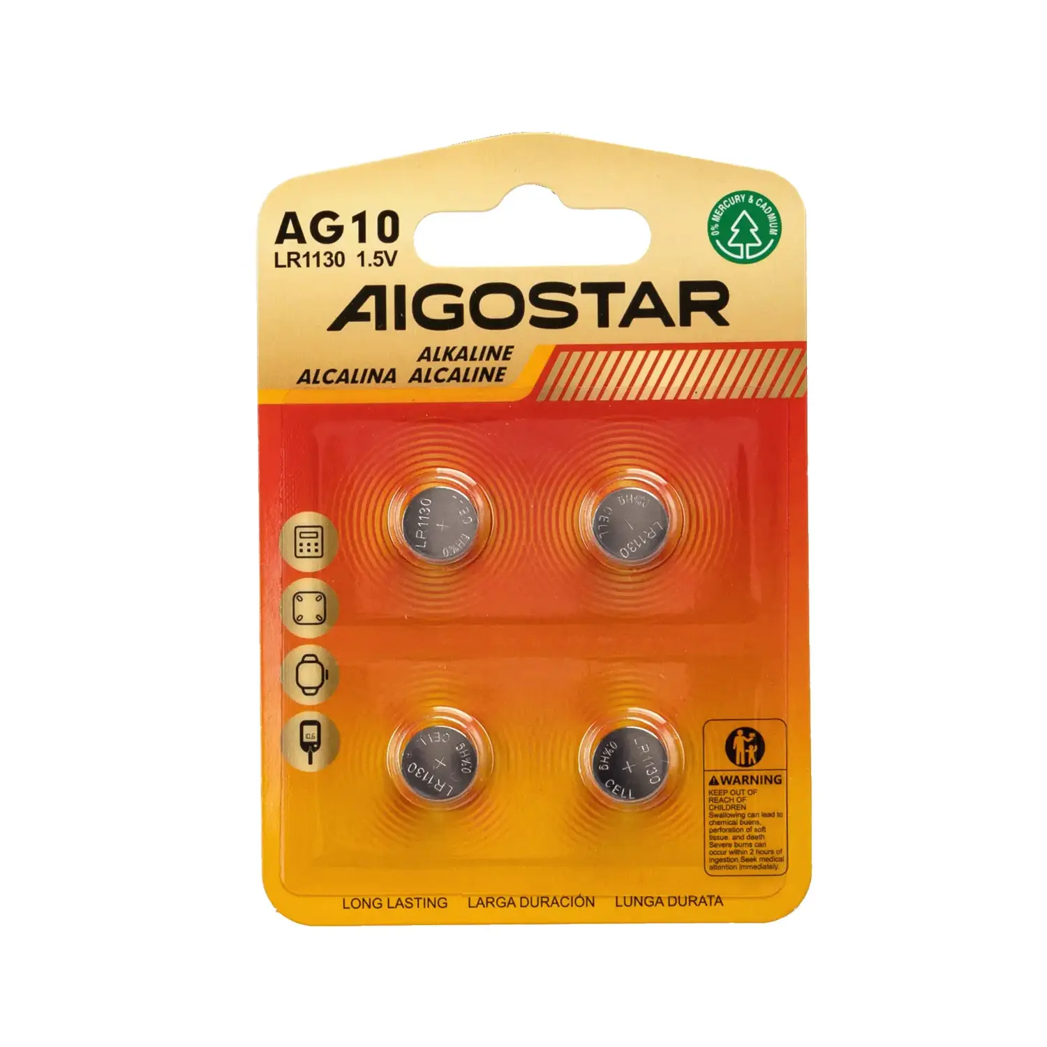 immagine del prodotto 4 x pila batteria a bottone orologio lr54 ag10 189-190 lr1130 1,55v