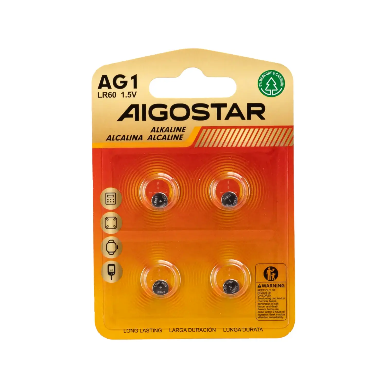 immagine del prodotto 4 x pila batteria a bottone orologio lr621 ag1 364 1,55v