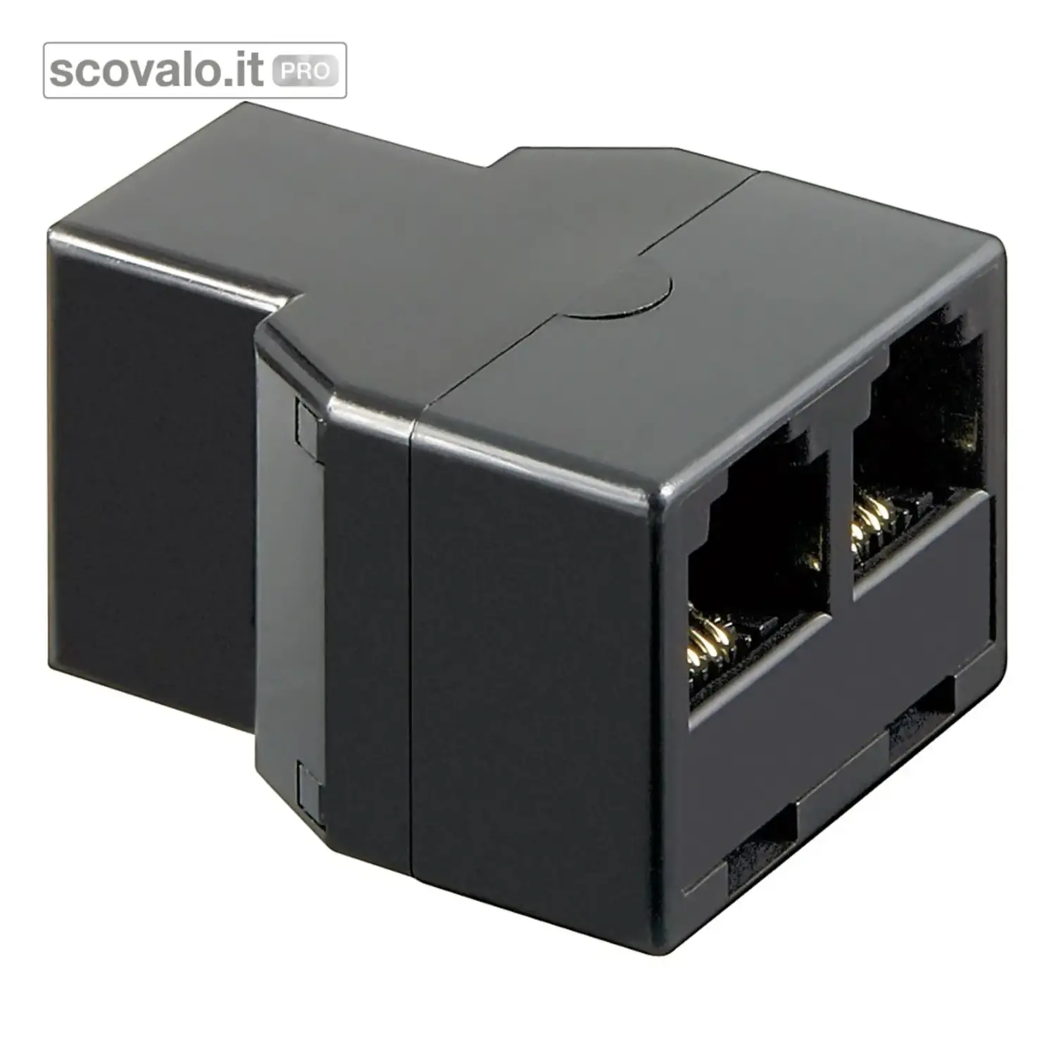 immagine del prodotto Adattatore T ISDN Triplo RJ11 6P4C a 2 Prese Nero Connessione 1:1 CE