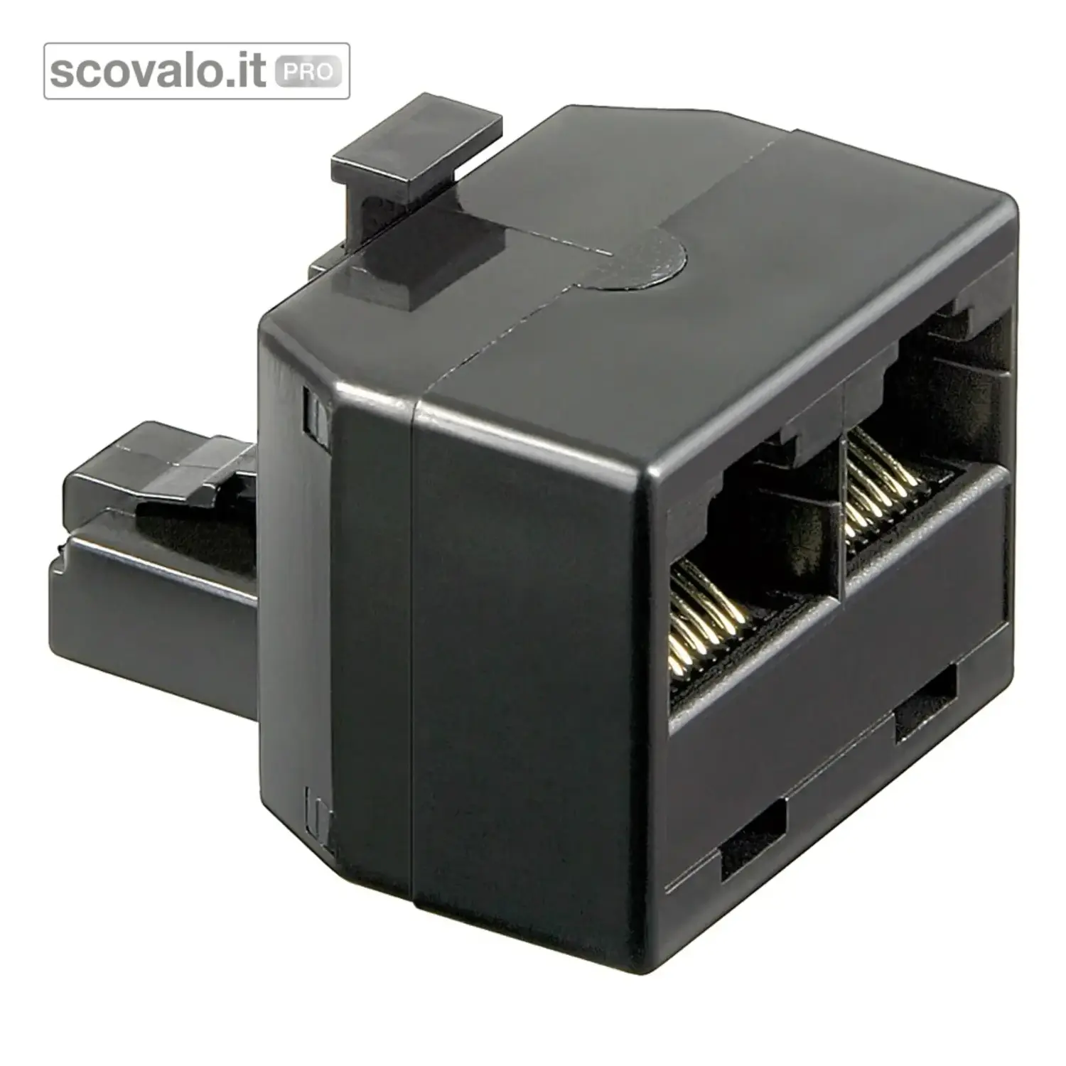 immagine del prodotto Adattatore T Splitter RJ45 8P8C 1x Maschio a 2x Femmina Nero ISDN LAN