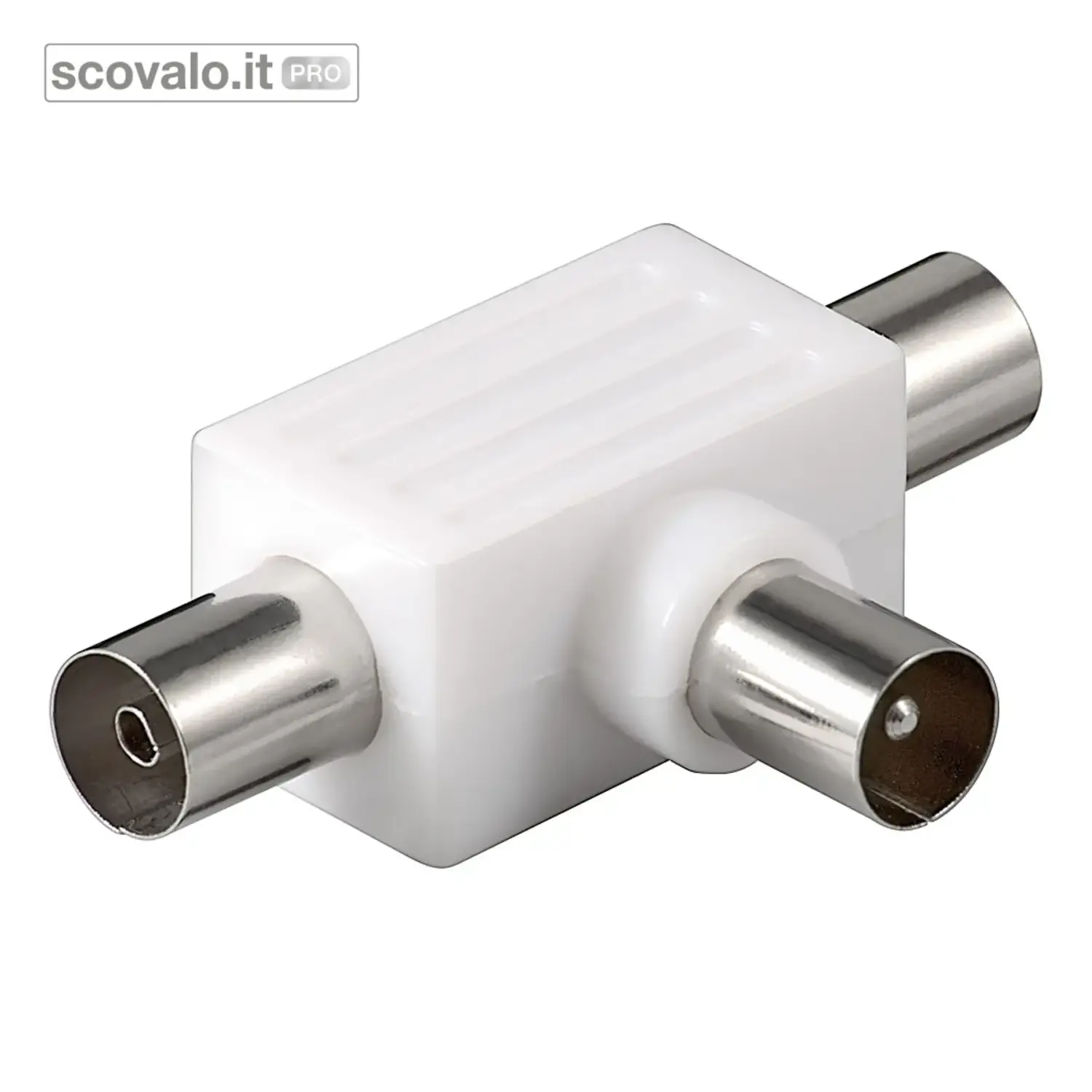 immagine del prodotto Splitter Antenna TV Triplo Adattatore Spina a 2 Uscite 9.5 mm Coassiale