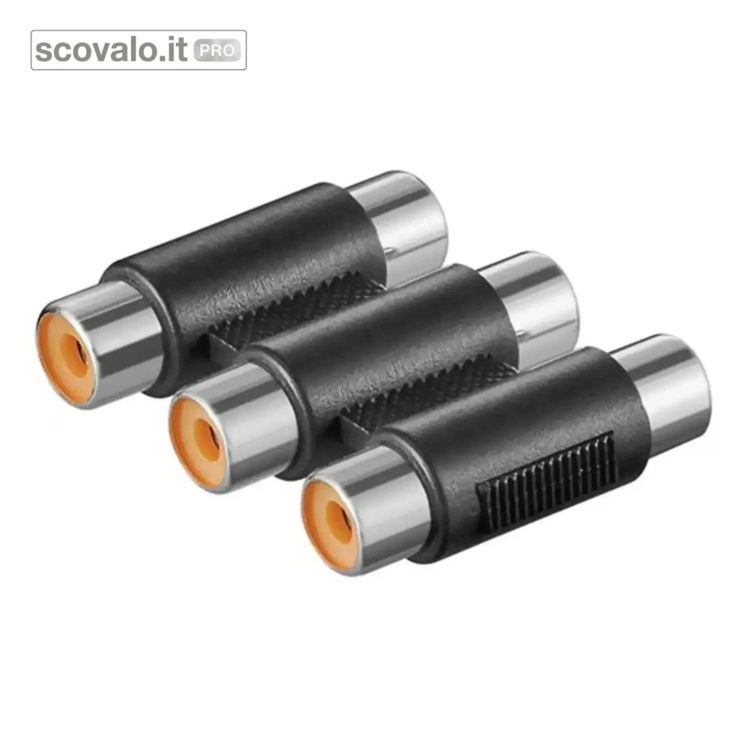 immagine del prodotto Adattatore Audio 3x RCA Maschio a 3x RCA Femmina Giunto Audio Nero