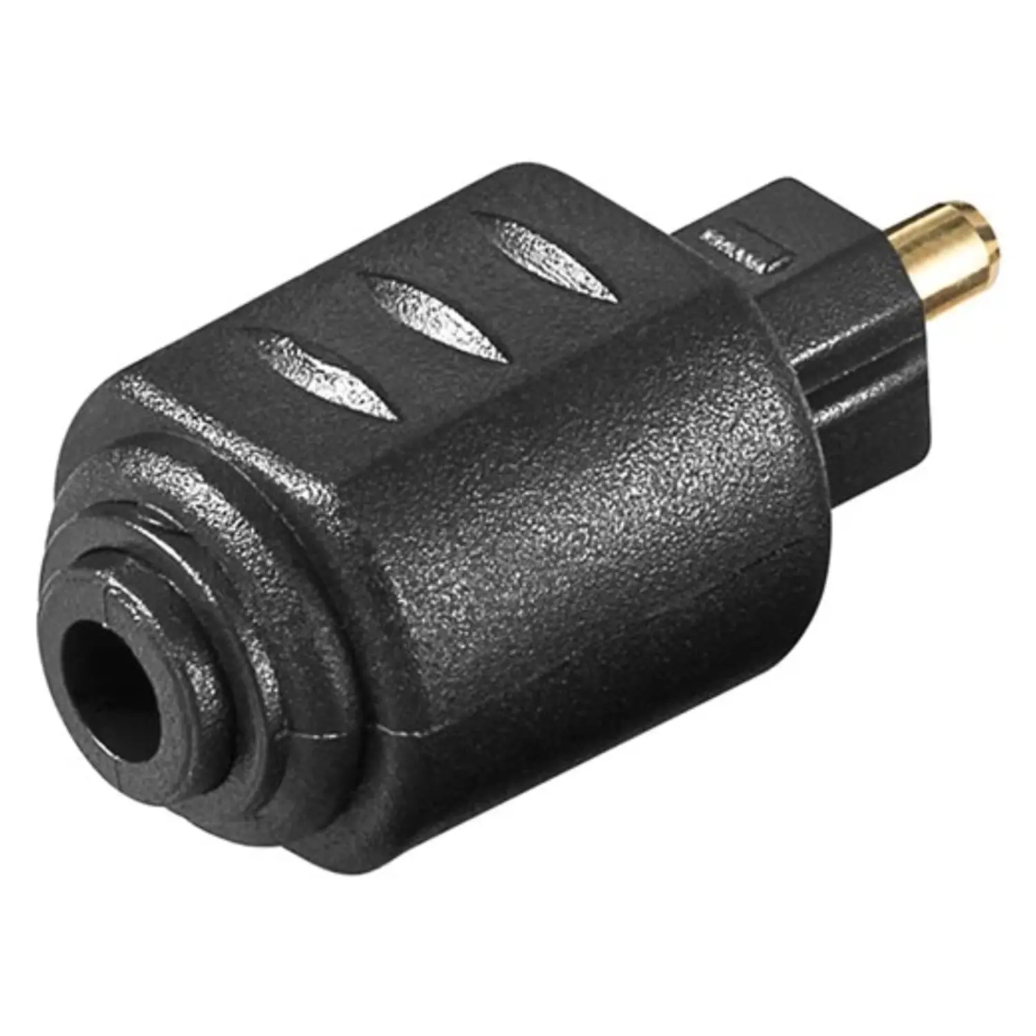 immagine del prodotto adattatore audio digitale toslink da mini a spina toslink nero