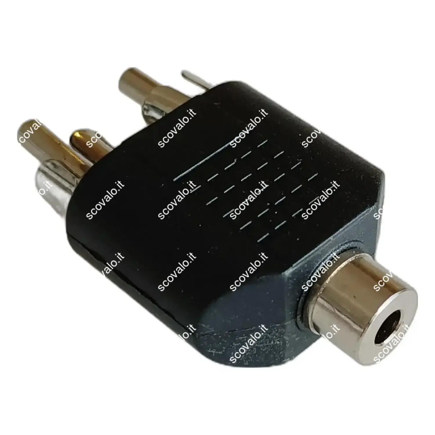 immagine adattatore audio da spina rca a presa jack 3.5 mm aux stereo