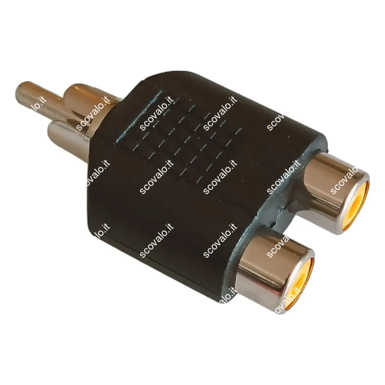 immagine adattatore audio spina rca a 2 x prese rca sdoppiatore convertitore