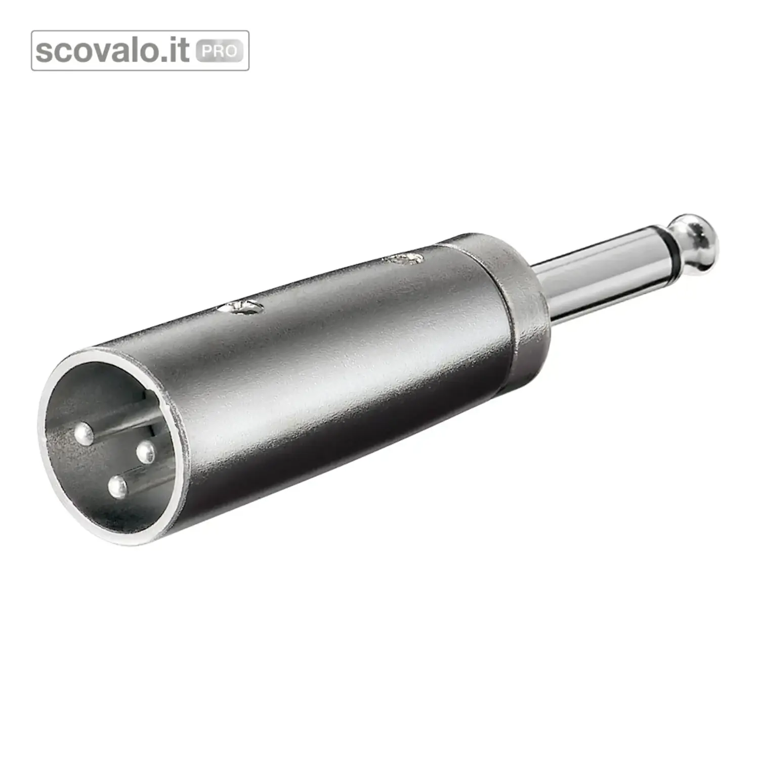 immagine del prodotto Adattatore XLR 3 Poli a Jack 6,35 mm Mono Spina Spina Metallo Pro