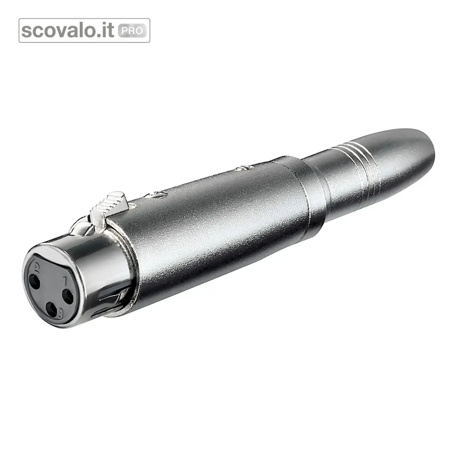 immagine del prodotto Adattatore XLR 3 Poli a Jack 6.35 mm Mono Metallo Audio Professionale