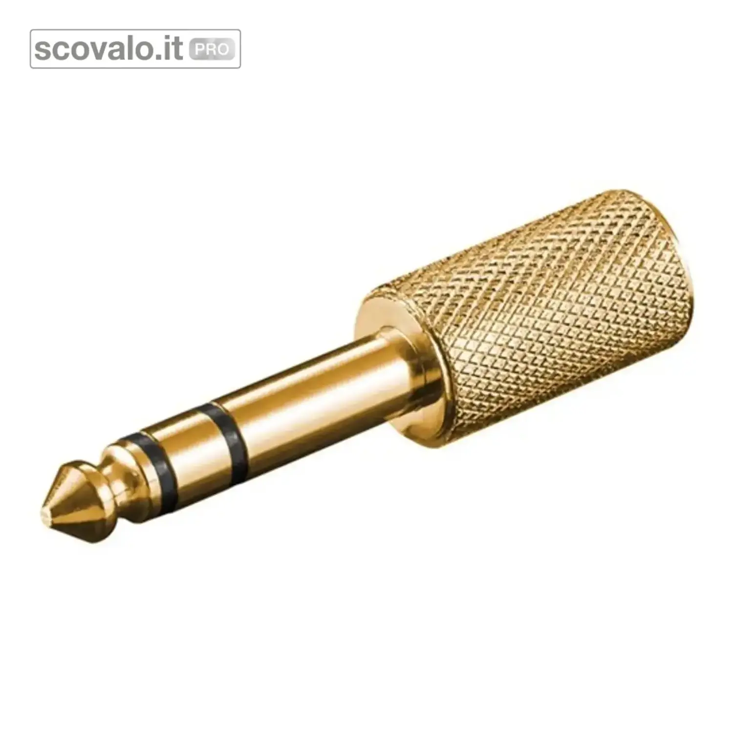 immagine del prodotto Adattatore Jack 6.35mm a 3.5mm Stereo Oro Spina e Presa Audio