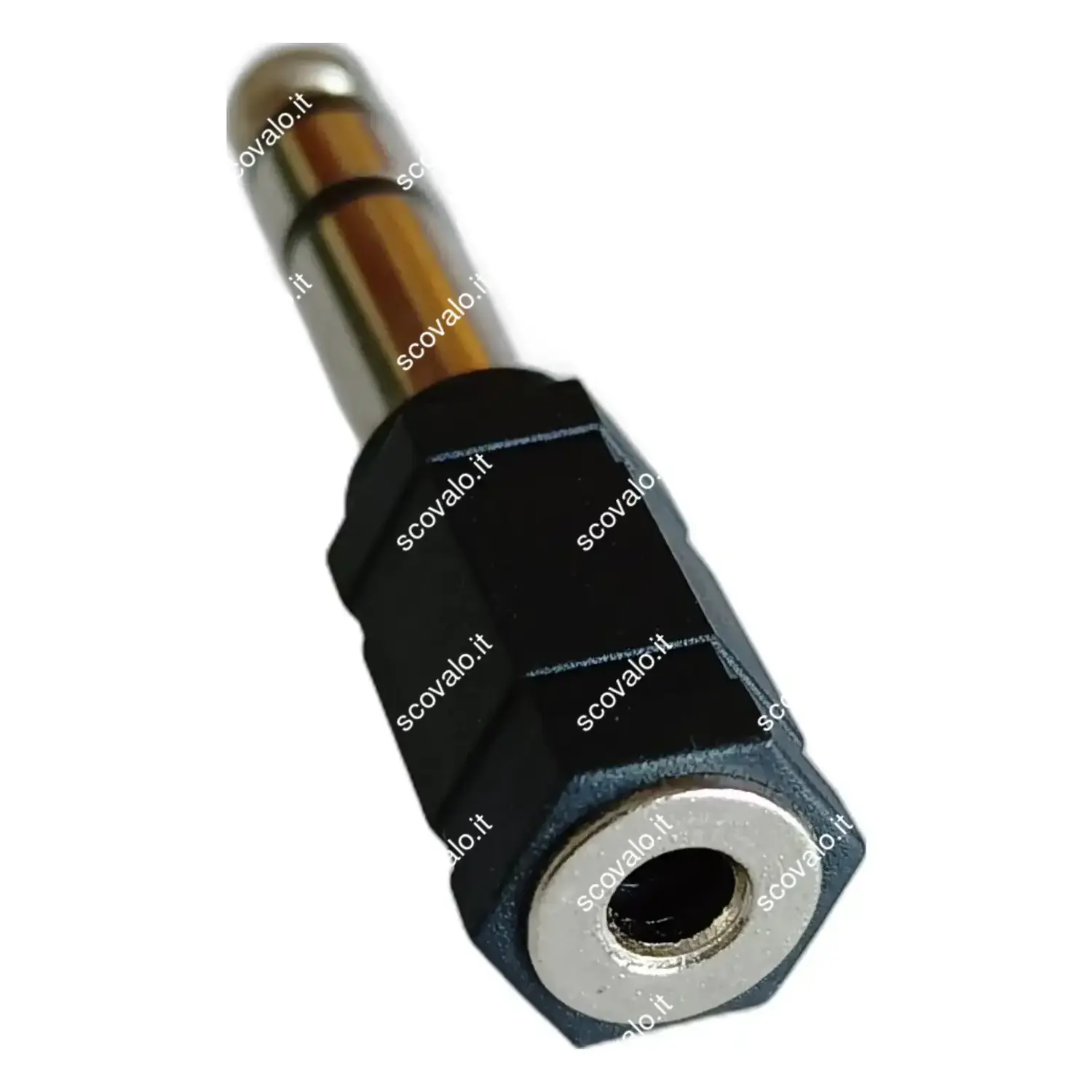 immagine adattatore cuffie spina stereo jack aux 6.35 mm a presa stereo 3.5 mm