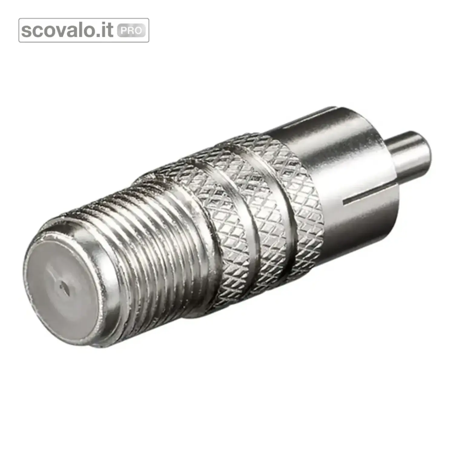 immagine del prodotto Adattatore Spina RCA a Presa F Satellitare Zinco Metallo Alta Qualità