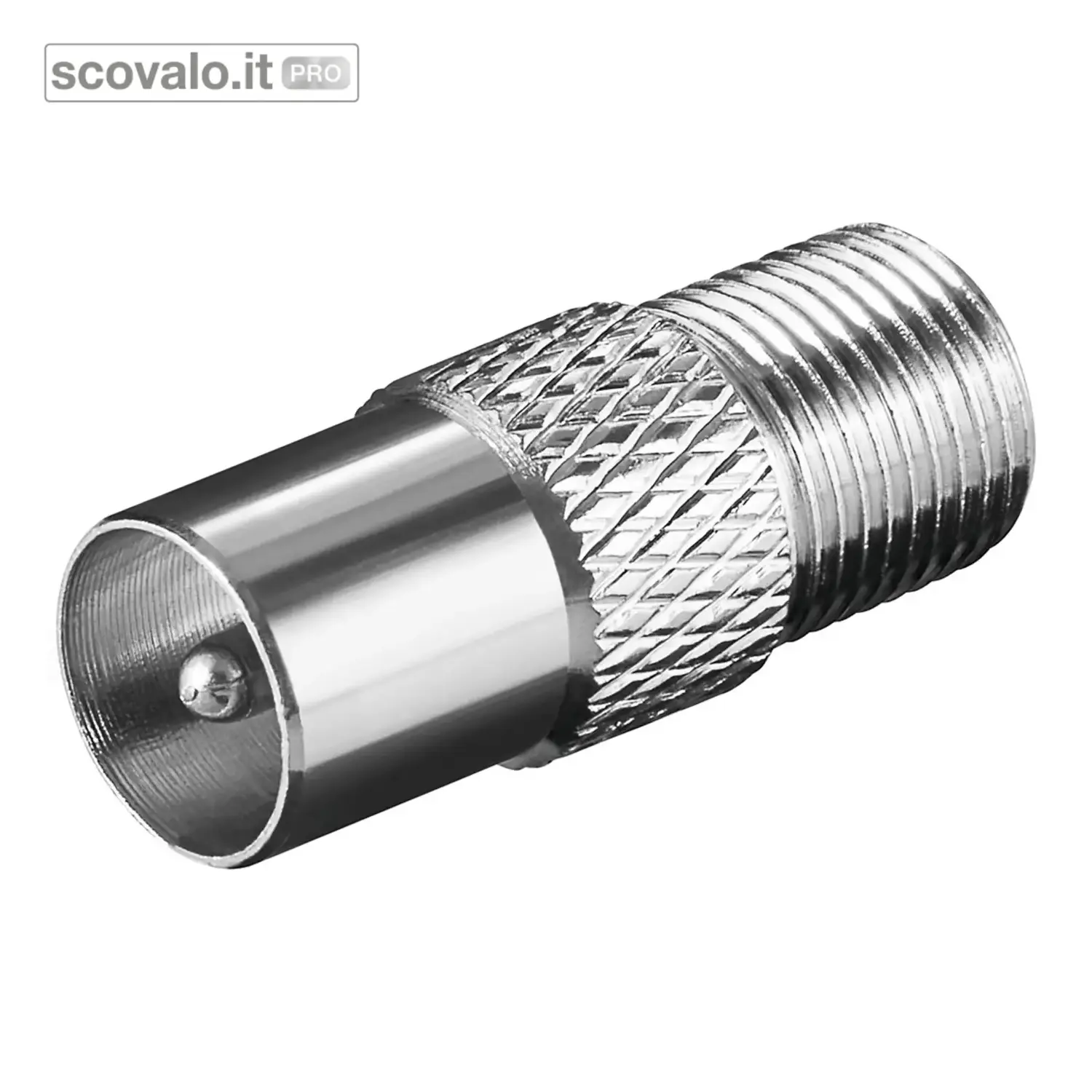 immagine del prodotto Adattatore Spina Coassiale 9.5mm Maschio a Presa F Avvitabile Rame Goobay