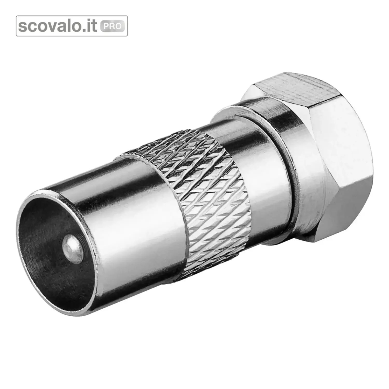 immagine del prodotto Adattatore Spina F a Coassiale TV 9,5 mm Rame Connettore Antenna