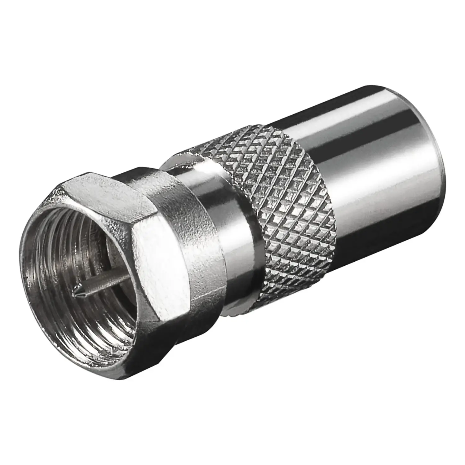 immagine Adattatore Spina F a Coassiale 9,5 mm Zinco per Antenna TV SAT