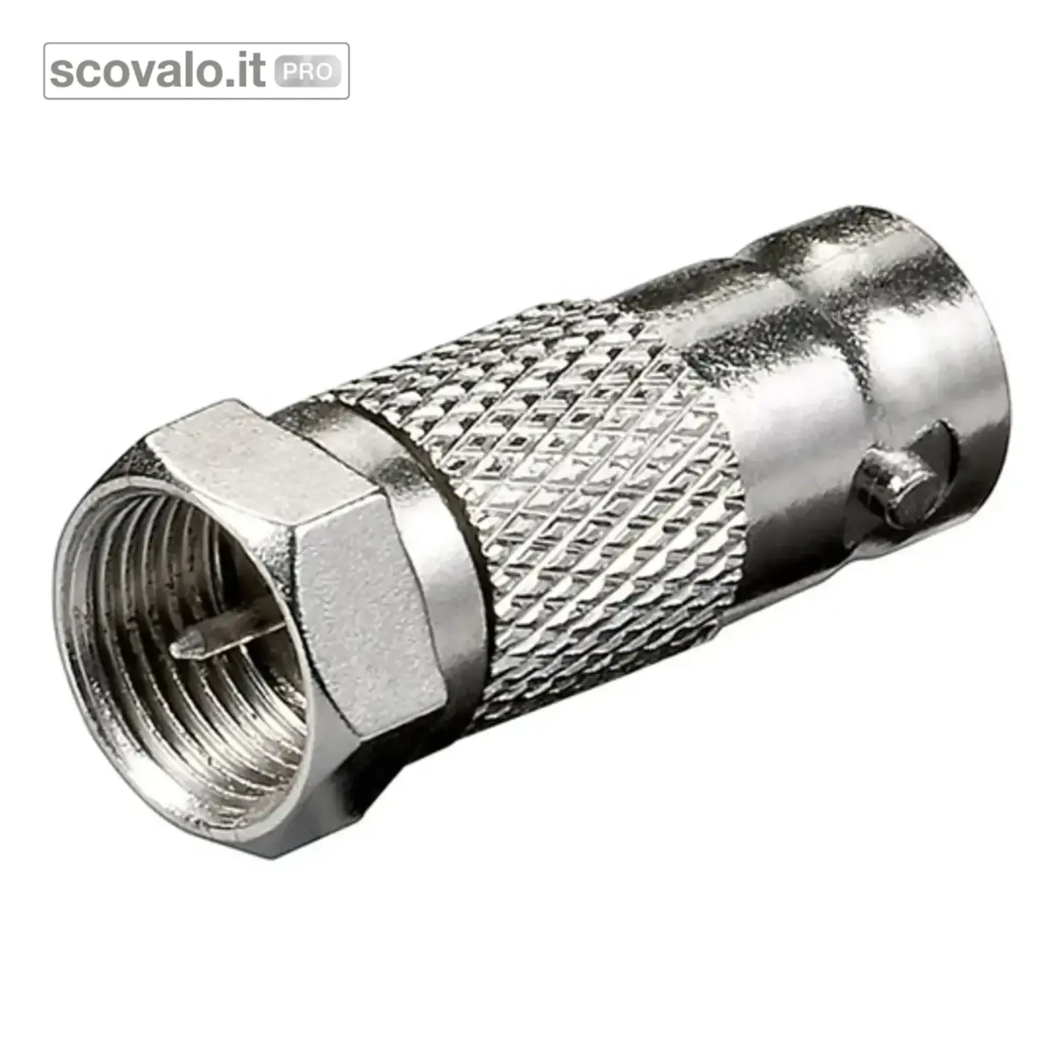 immagine del prodotto Adattatore Spina F Satellitare a Presa BNC Zinco Connettore RF