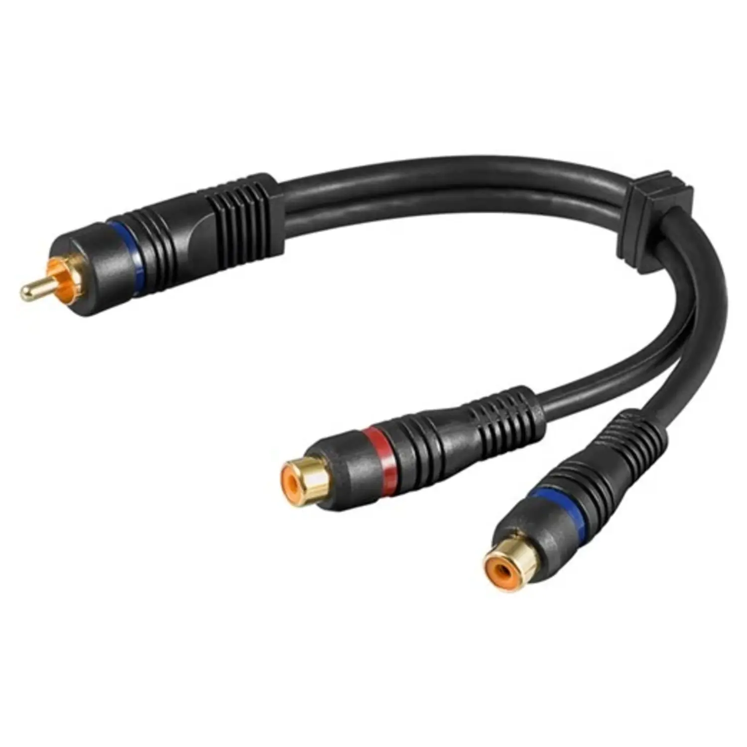 immagine del prodotto cavo adattatore a Y da spina rca a 2 x presa rca schermato 20 cm