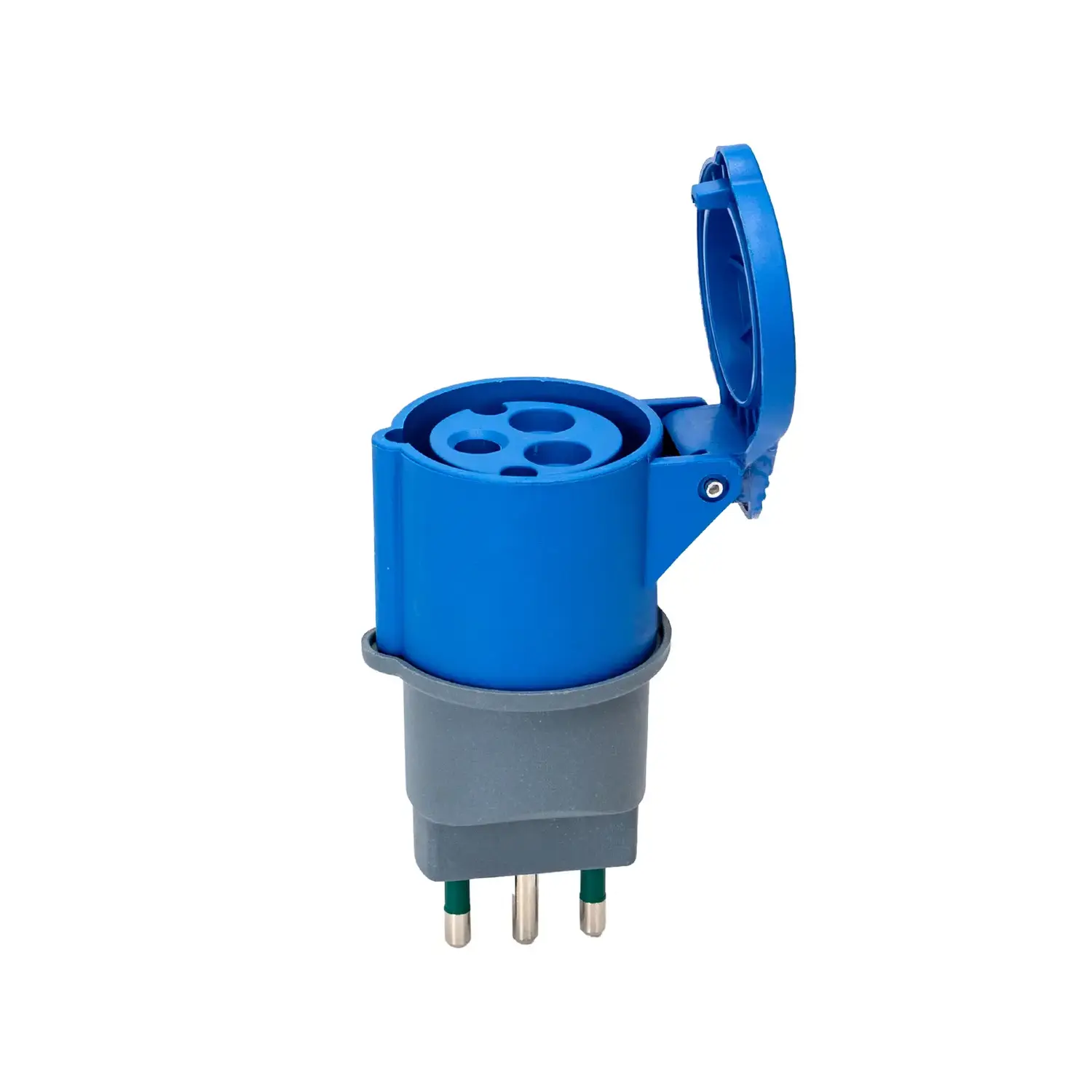 immagine del prodotto adattatore elettrico da spina civile 16A a presa industriale 2p+t 16A 
