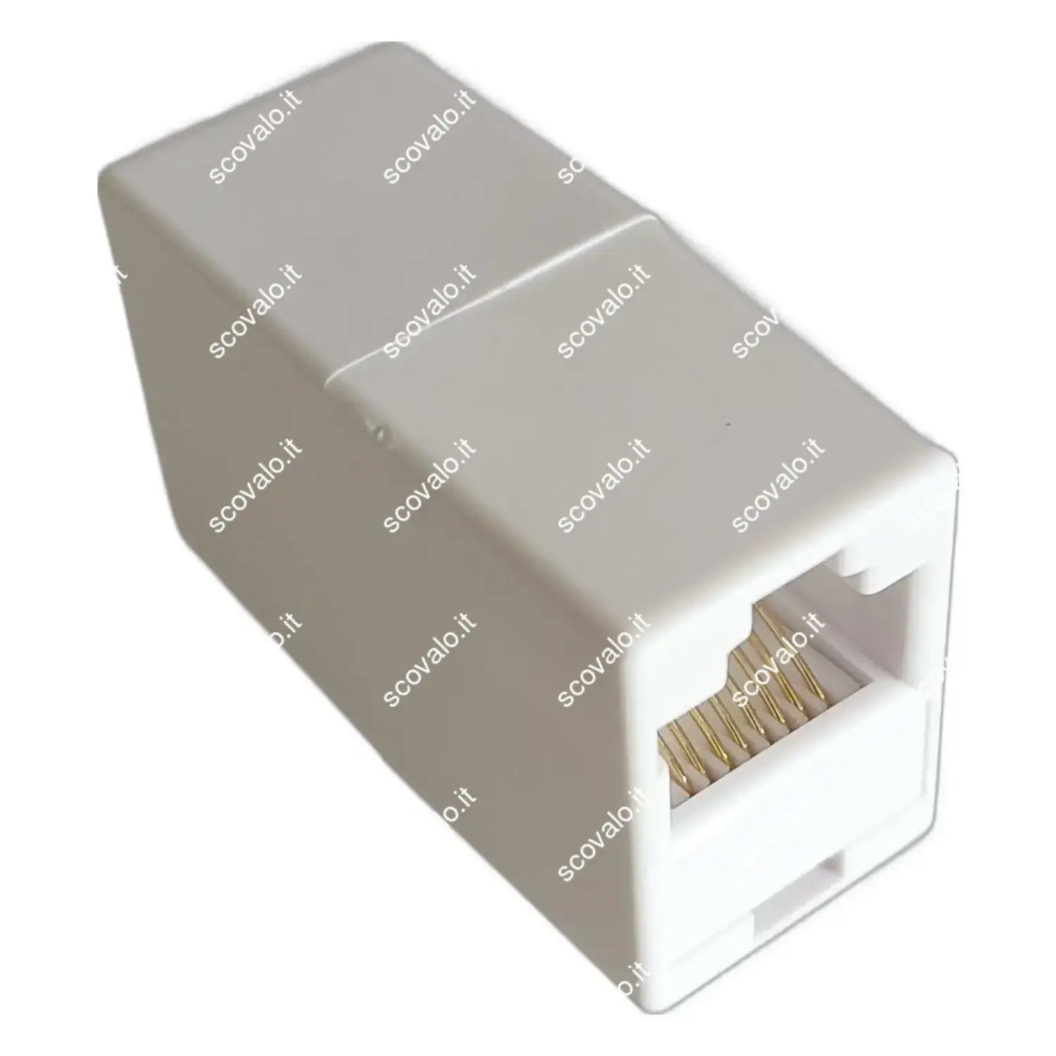 immagine adattatore giunto per cavo di rete rj45 8p8c isdn 8 pin bianco