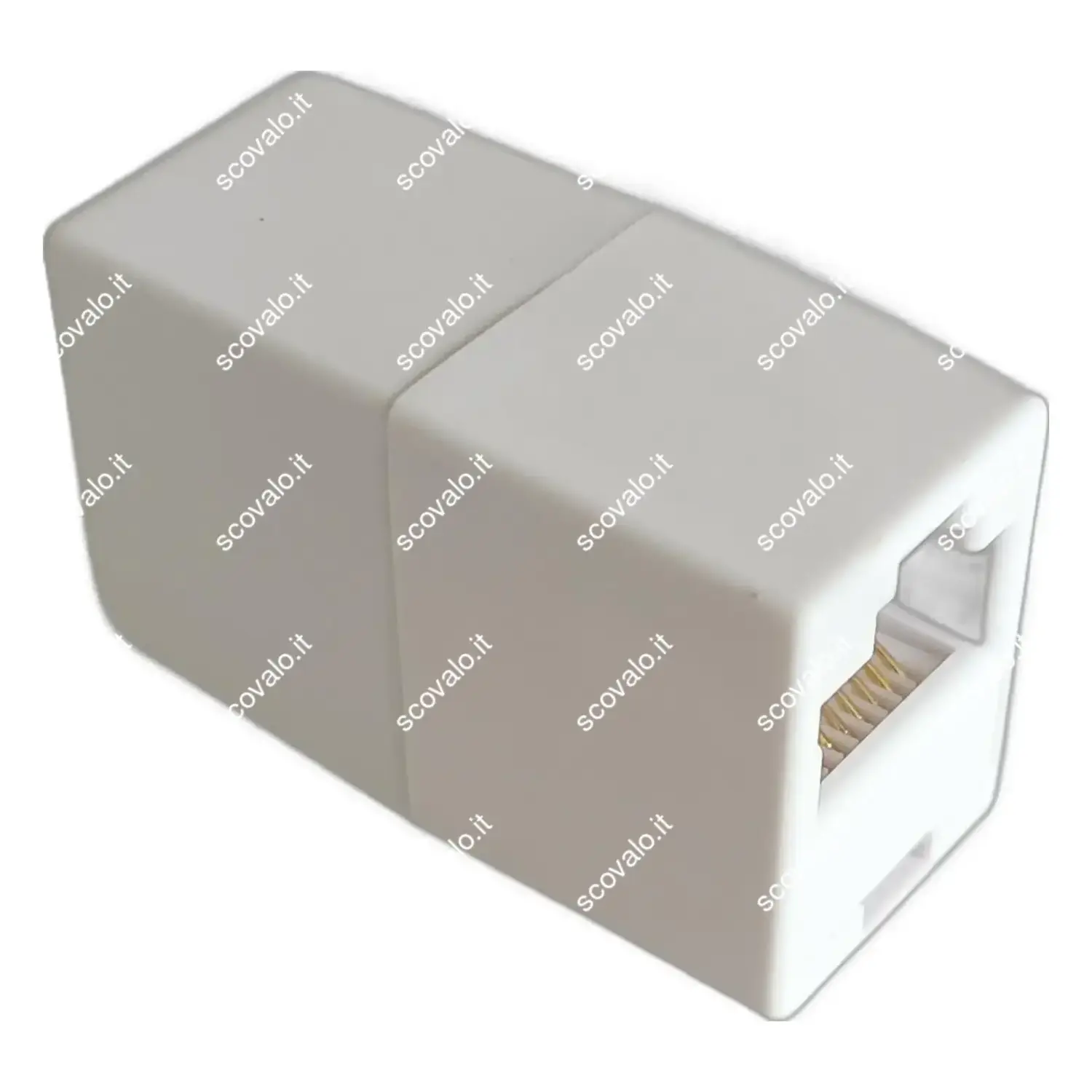 immagine adattatore giunto per cavo di rete rj45 8p8c isdn 8 pin bianco