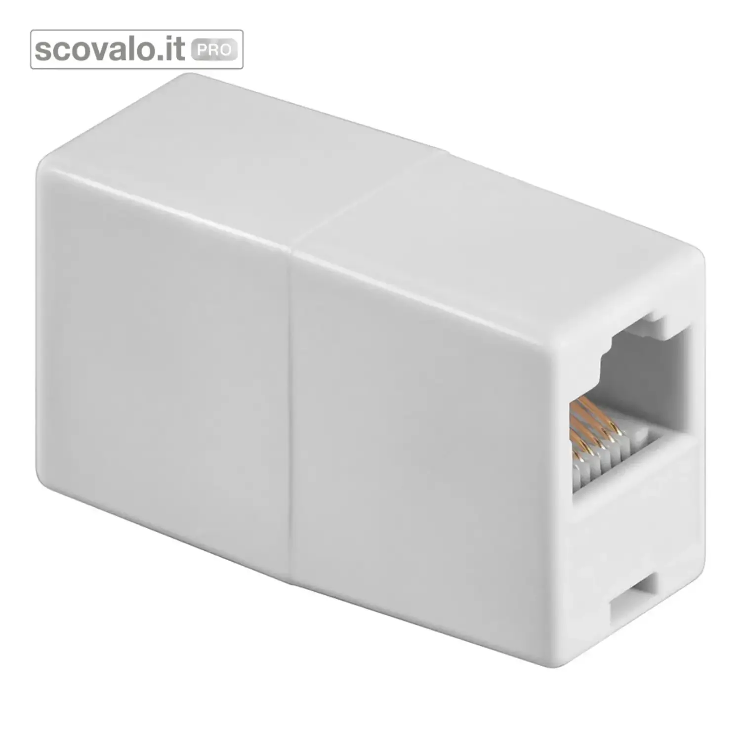 immagine del prodotto Adattatore Giunto RJ45 8P8C 8 Pin Bianco Connettore Rete LAN ISDN 1:1