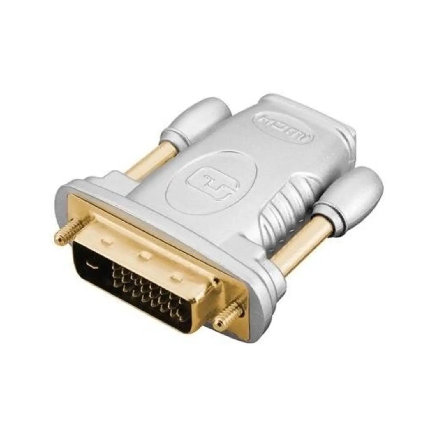 immagine del prodotto adattatore hdmi 19 poli a spina dvi-d (24+1) contatti placcato oro grigio wnt 52612
