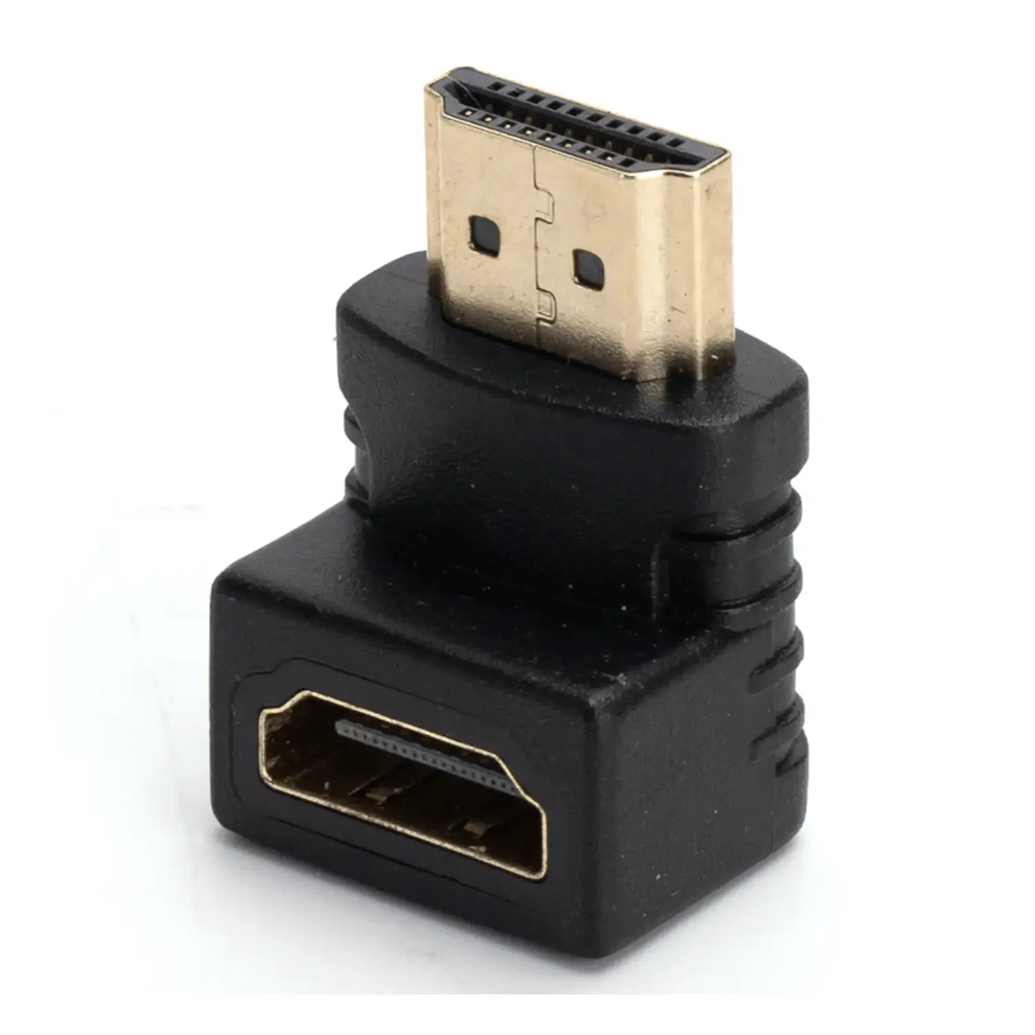 immagine del prodotto Adattatore HDMI da maschio a HDMI a femmina 90° nero piatto