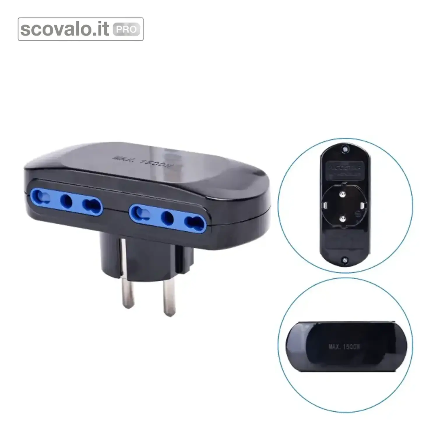 immagine del prodotto Adattatore Schuko a 4 Prese Italiane 16A, 250V, 1500W - Aigostar