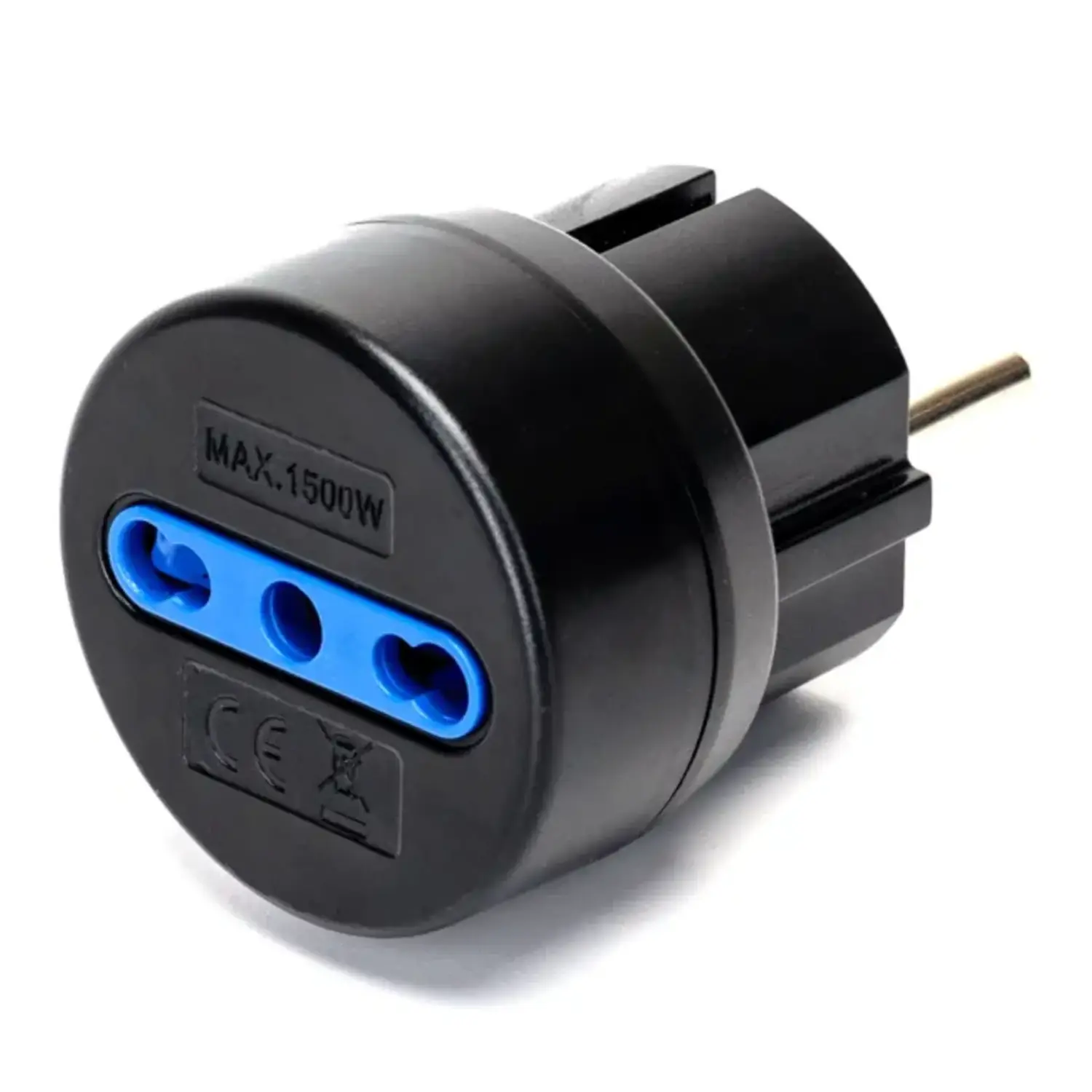 immagine Adattatore Schuko a Presa Bipasso 10-16A Nero | 1500W, 250V | Aigostar