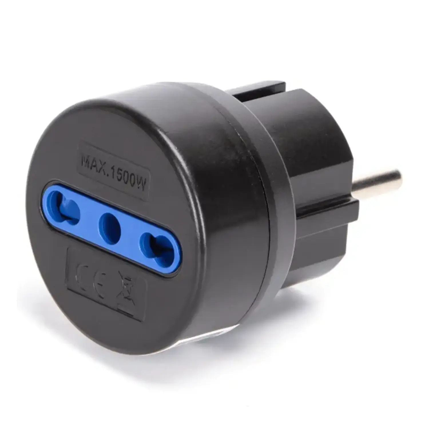 immagine Adattatore Schuko a Presa Bipasso 10-16A Nero | 1500W, 250V | Aigostar