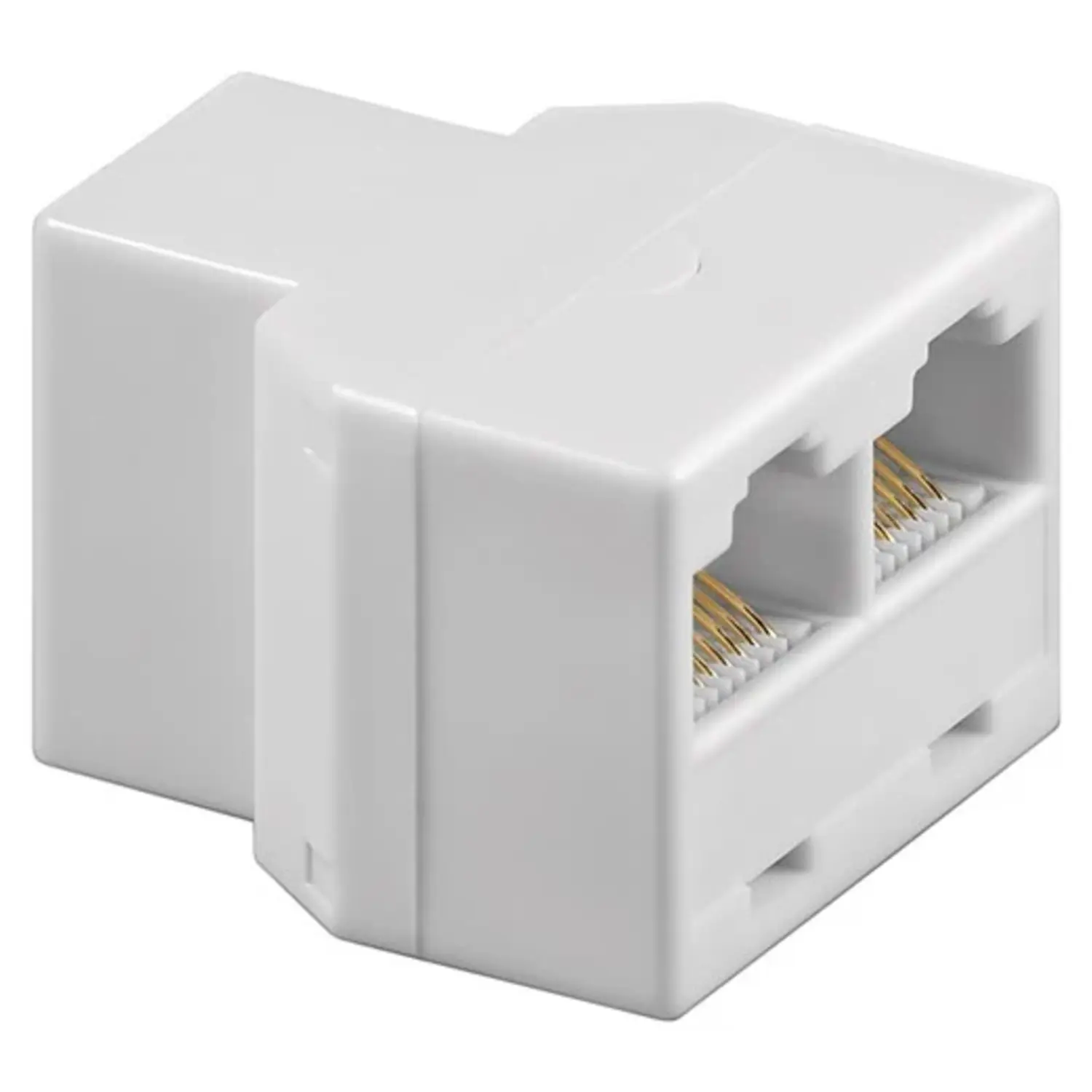 immagine del prodotto adattatore a T isdn tripla di rete 2 x presa rj45 8p8c bianco