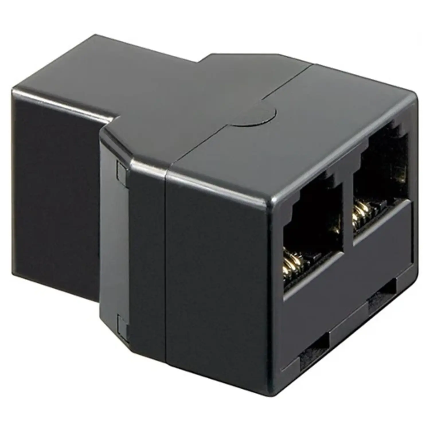 immagine adattatore a T isdn tripla telefonica 2 x presa rj11 6p4c nero ce