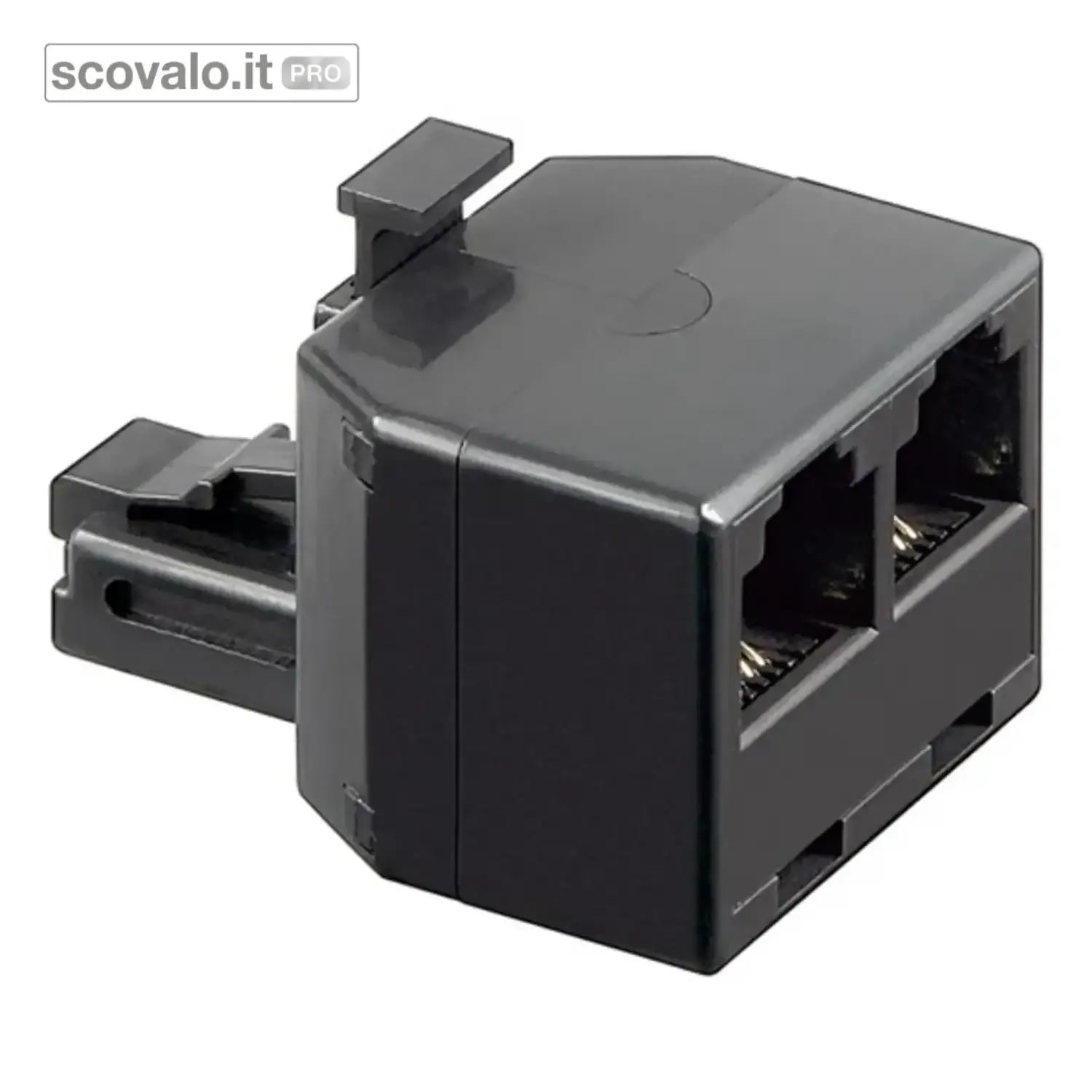 immagine del prodotto Adattatore Triplo Telefonico RJ11 6P4C da Spina a 2 Presa Nero