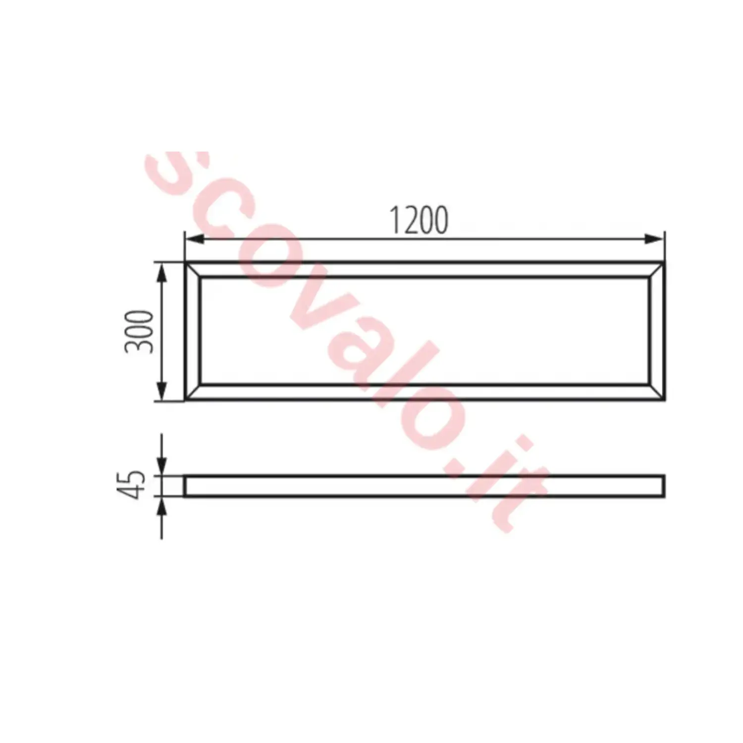 immagine cornice supporto telaio montaggio pannello led 120x30 cm bianco