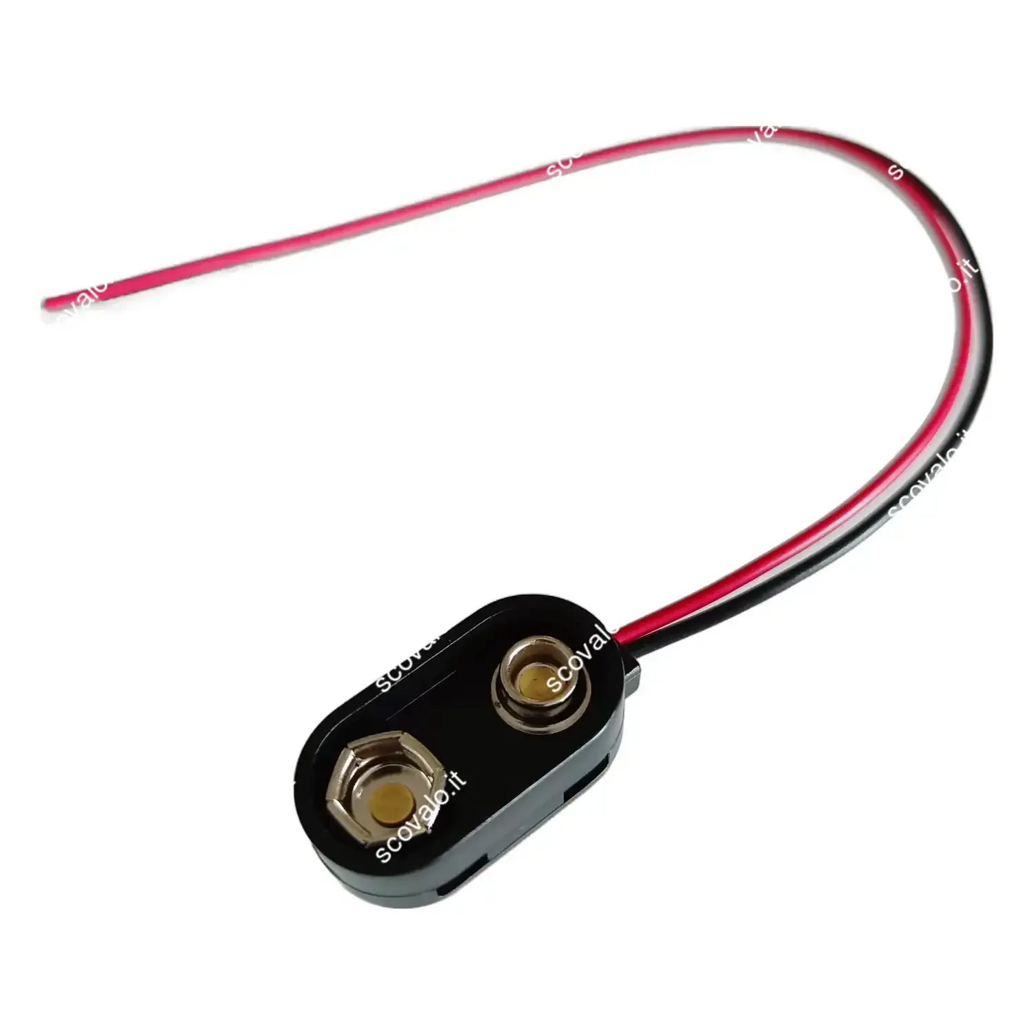 immagine aggancio clip batteria 9 volt con cavo di connessione pila transistor