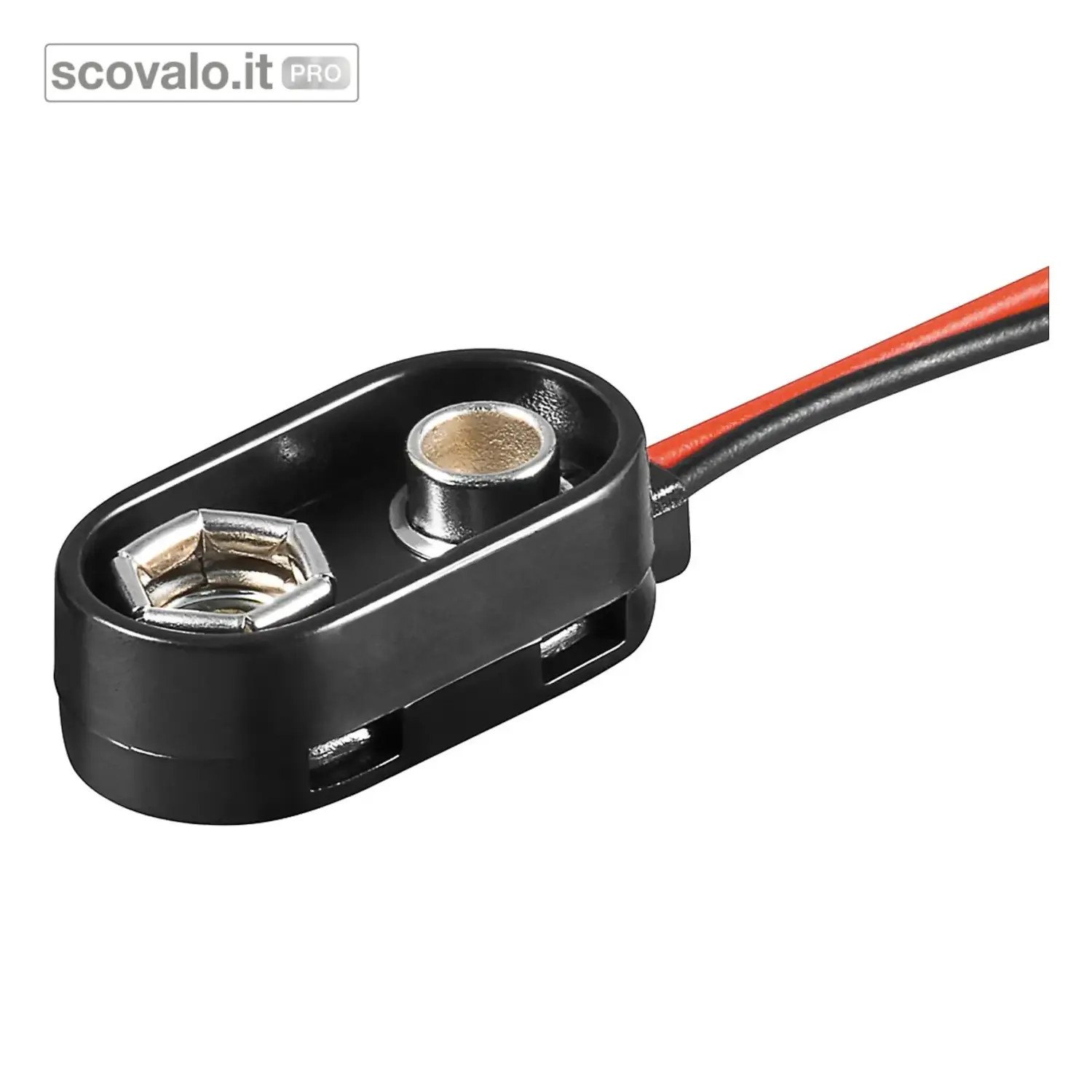 immagine del prodotto Connettore Clip Batteria 9V con Cavo 150mm Rosso Nero Idrorepellente