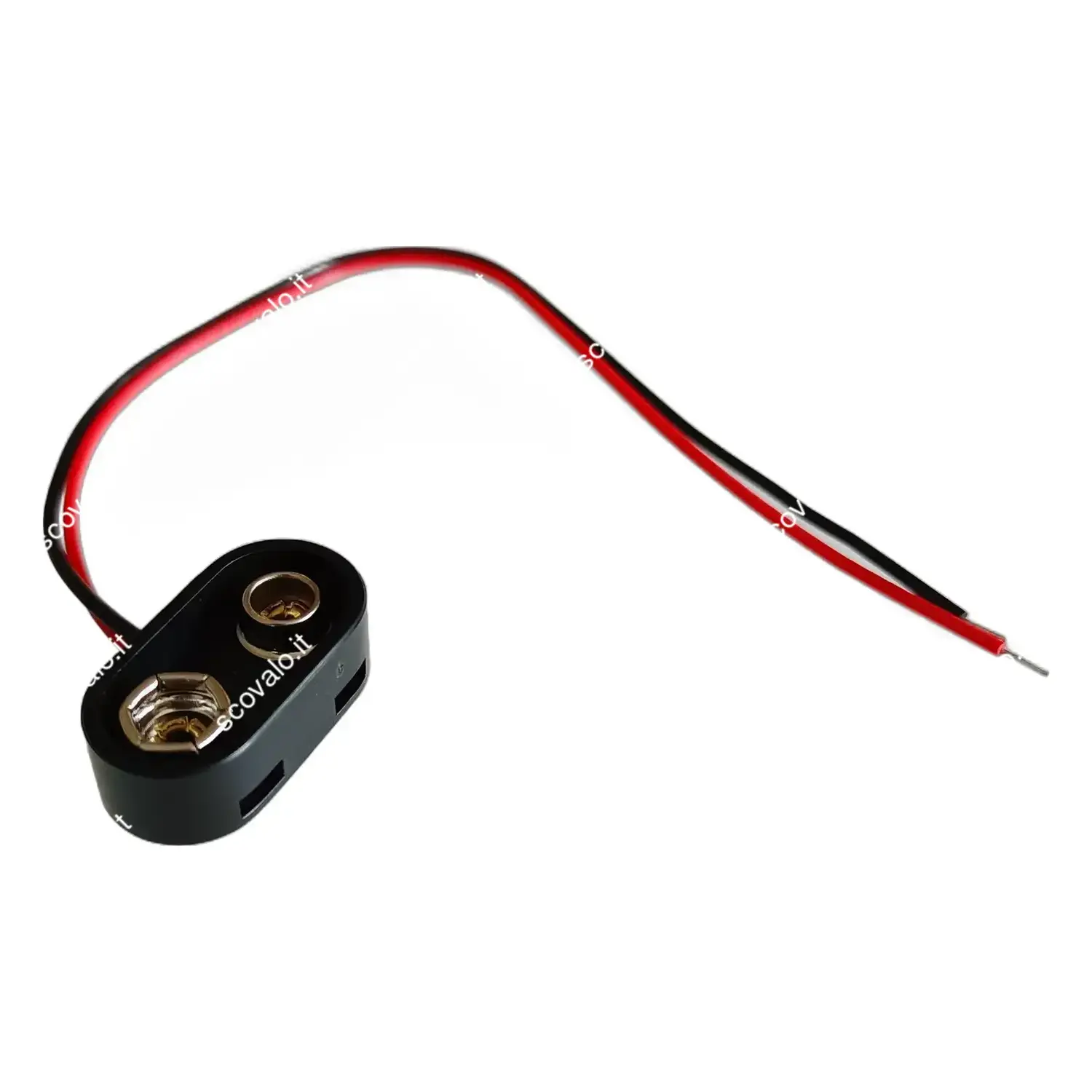 immagine aggancio per batteria 9 volt con cavo di connessione 24,5 x 12,8 mm