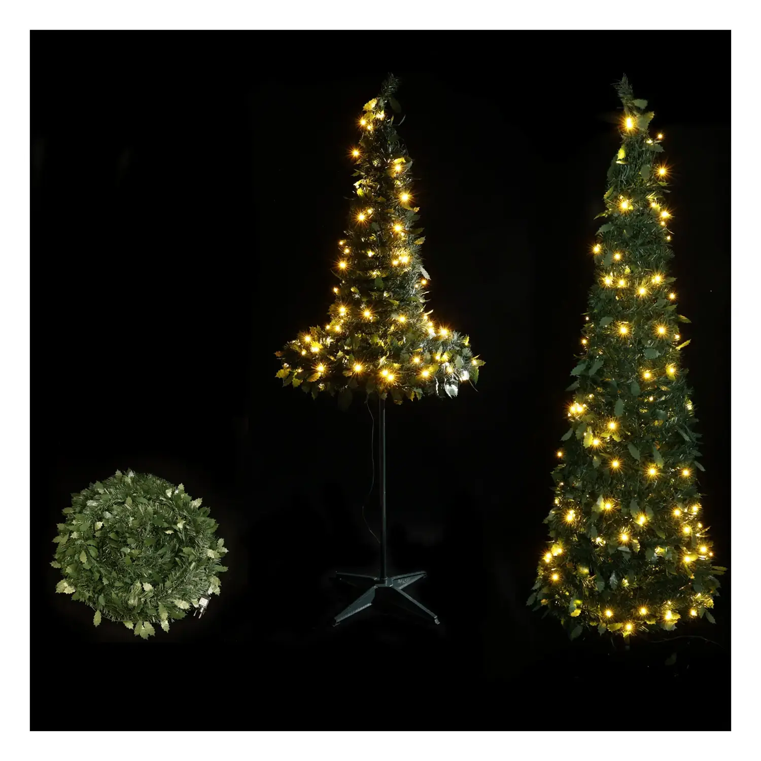 immagine del prodotto Albero di Natale luminoso pieghevole, bianco caldo 1.2m IP44, Interno&Esterno