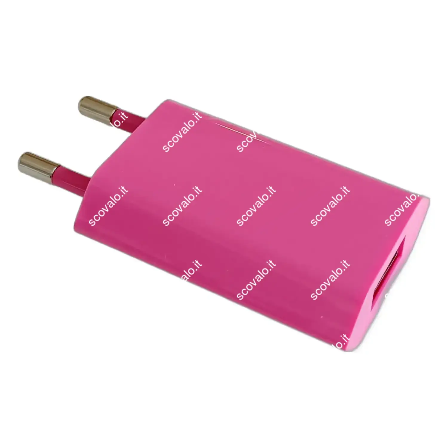 immagine alimentatore carica batteria usb 1A carica cellulari e smartphone rosa