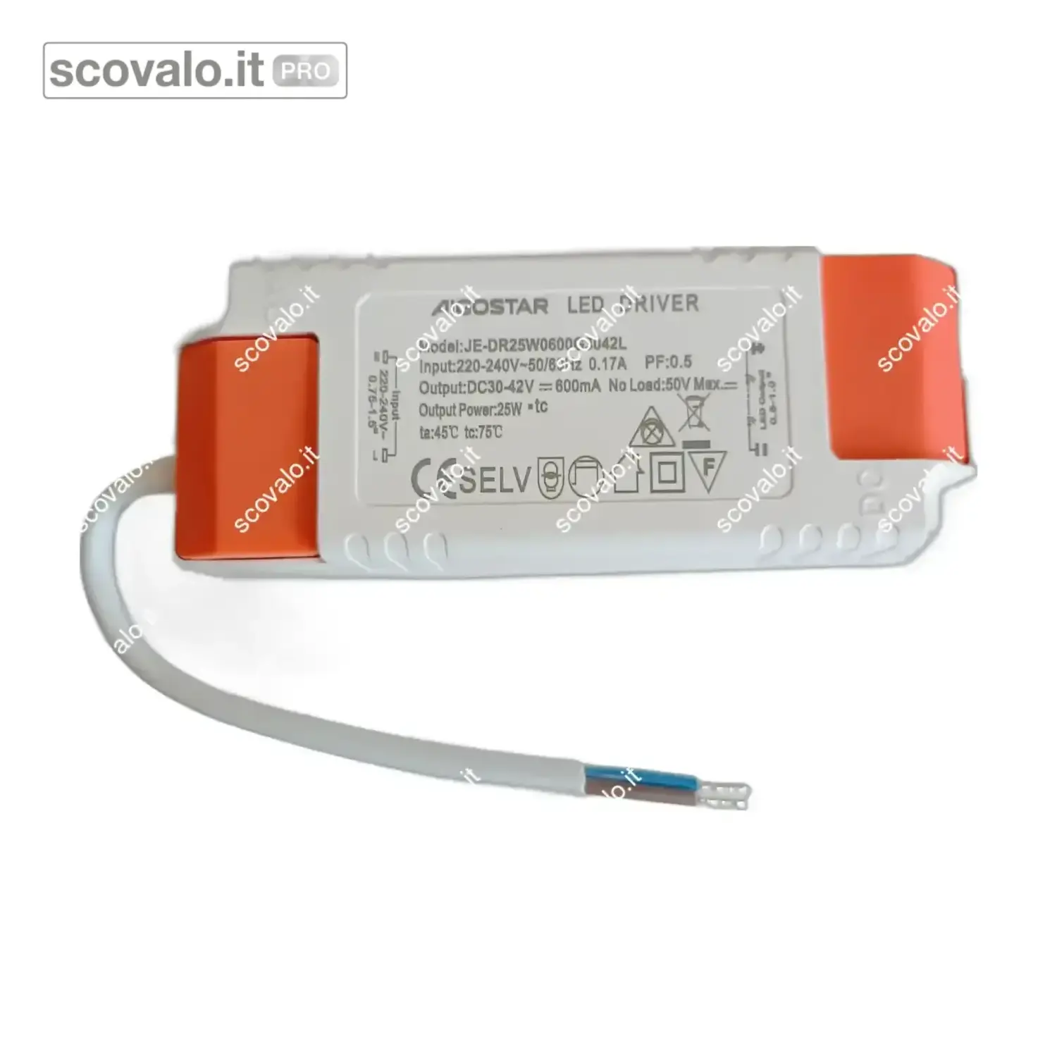 immagine del prodotto Driver Alimentatore LED 25W 30-42V DC Stabilizzato Trasformatore IP20