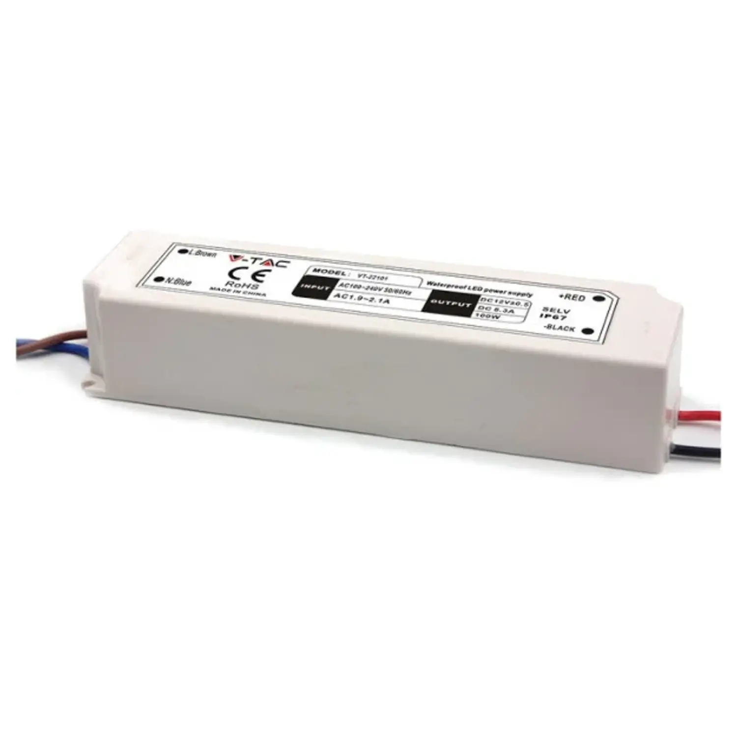 immagine alimentatore led trasformatore in plastica stagno 150 watt 12 volt ip67 pro